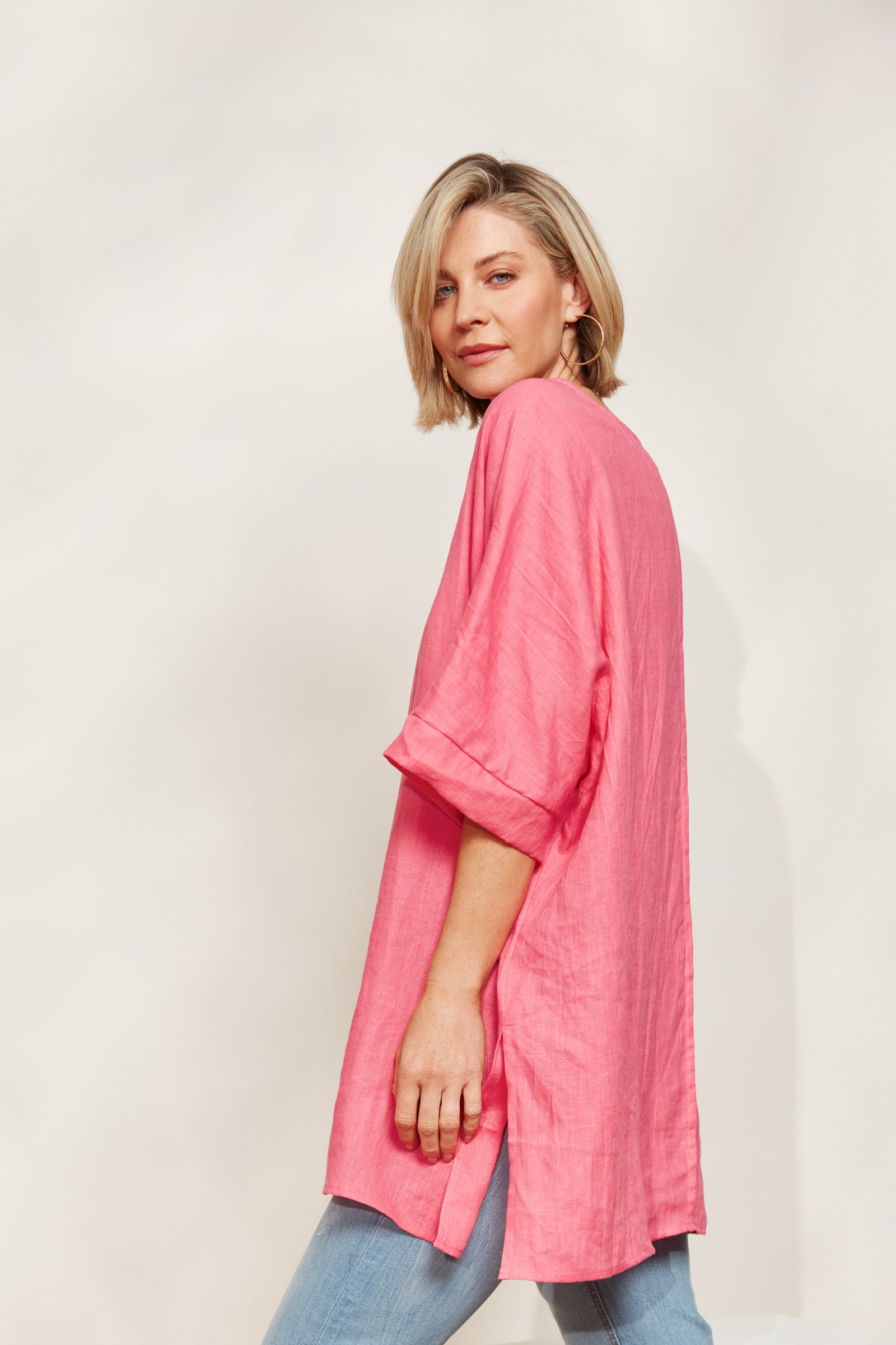 Halcyon Relaxed Top - Musk - eb&ive Clothing - Top S/S Linen One Size