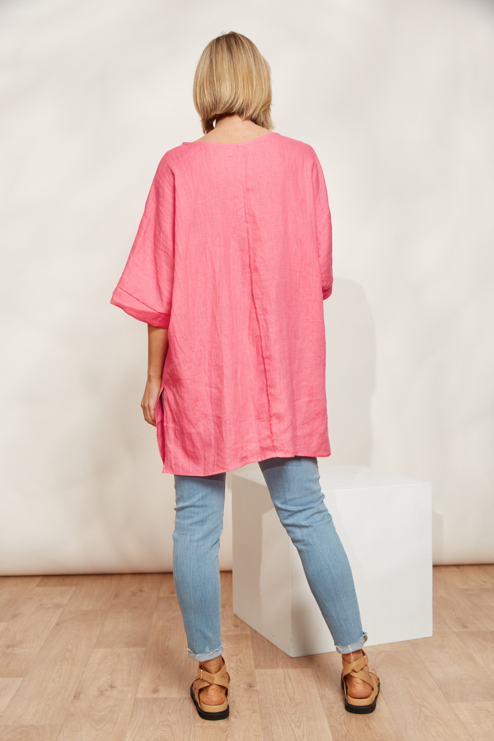 Halcyon Relaxed Top - Musk - eb&ive Clothing - Top S/S Linen One Size