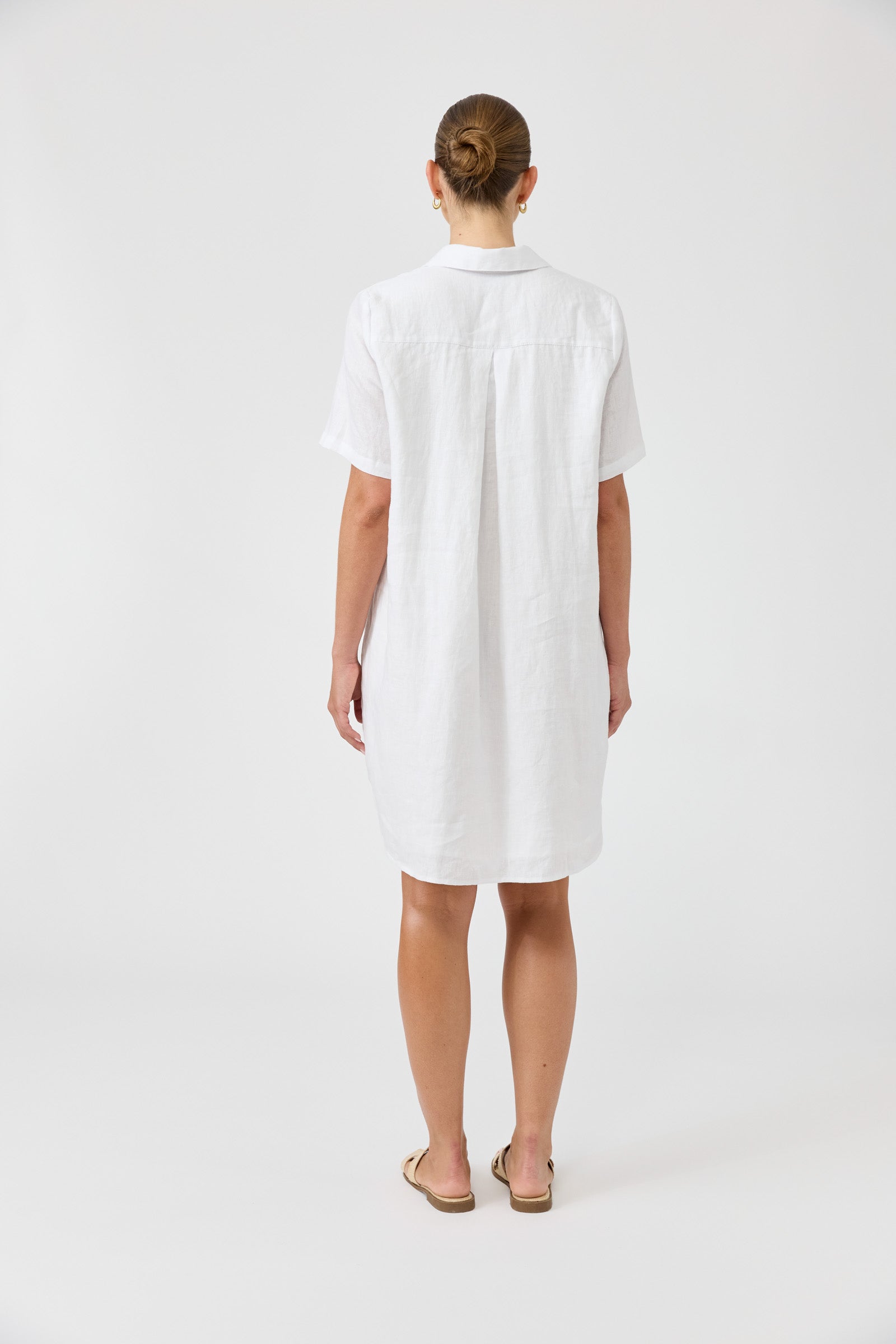 Studio Short Shirt Dress - White