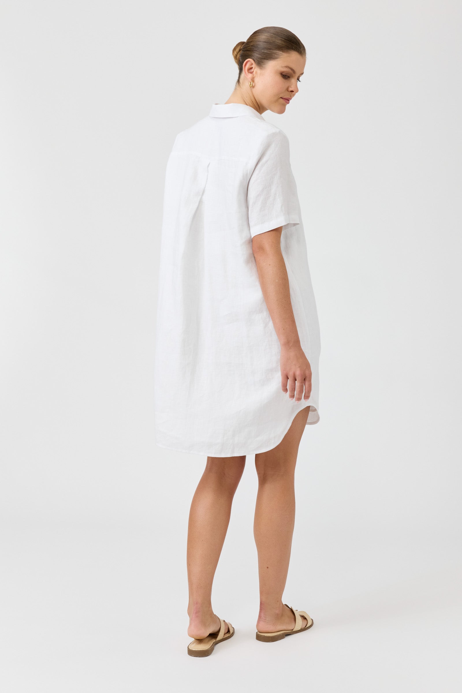 Studio Short Shirt Dress - White