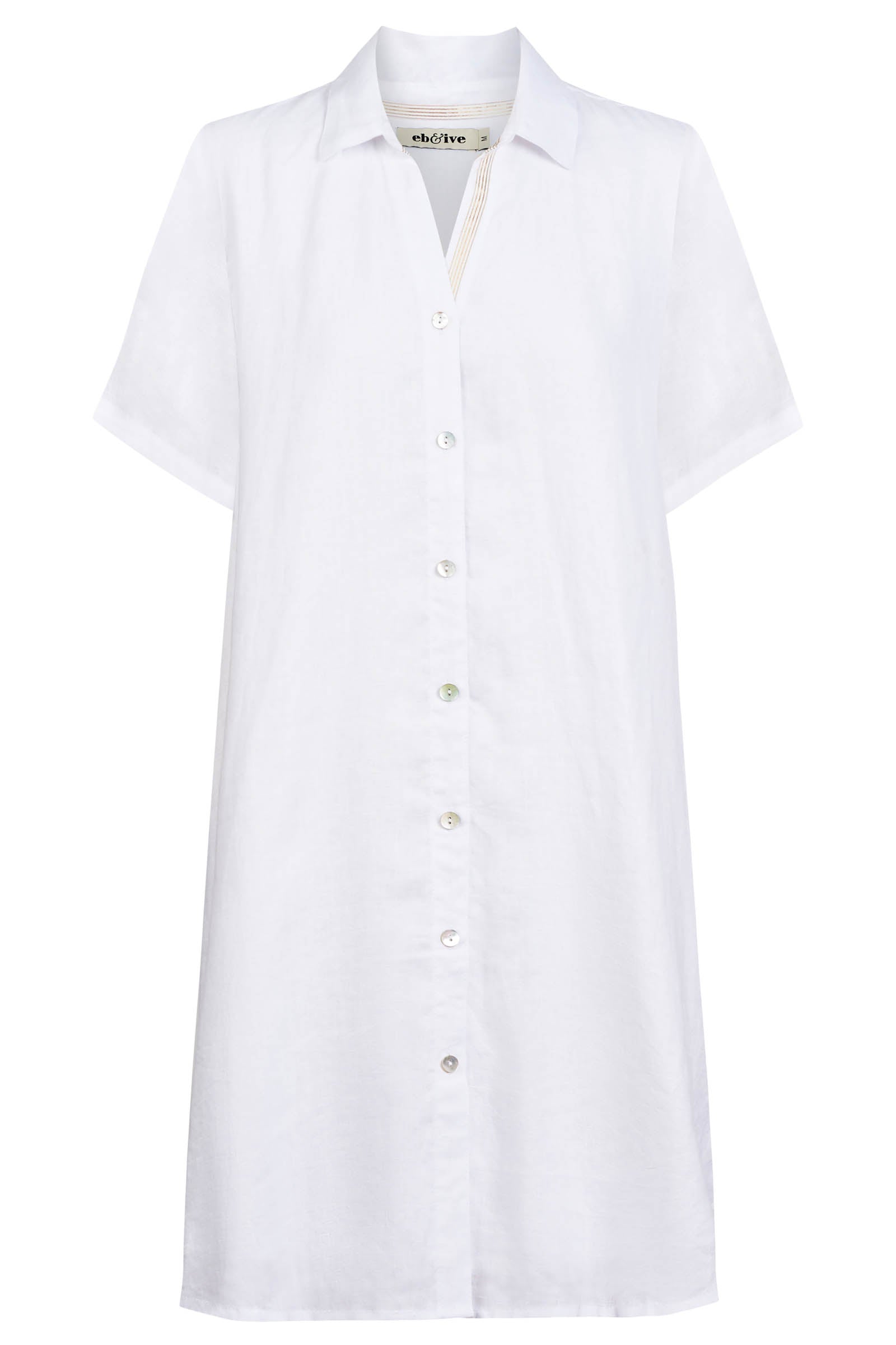 Studio Short Shirt Dress - White