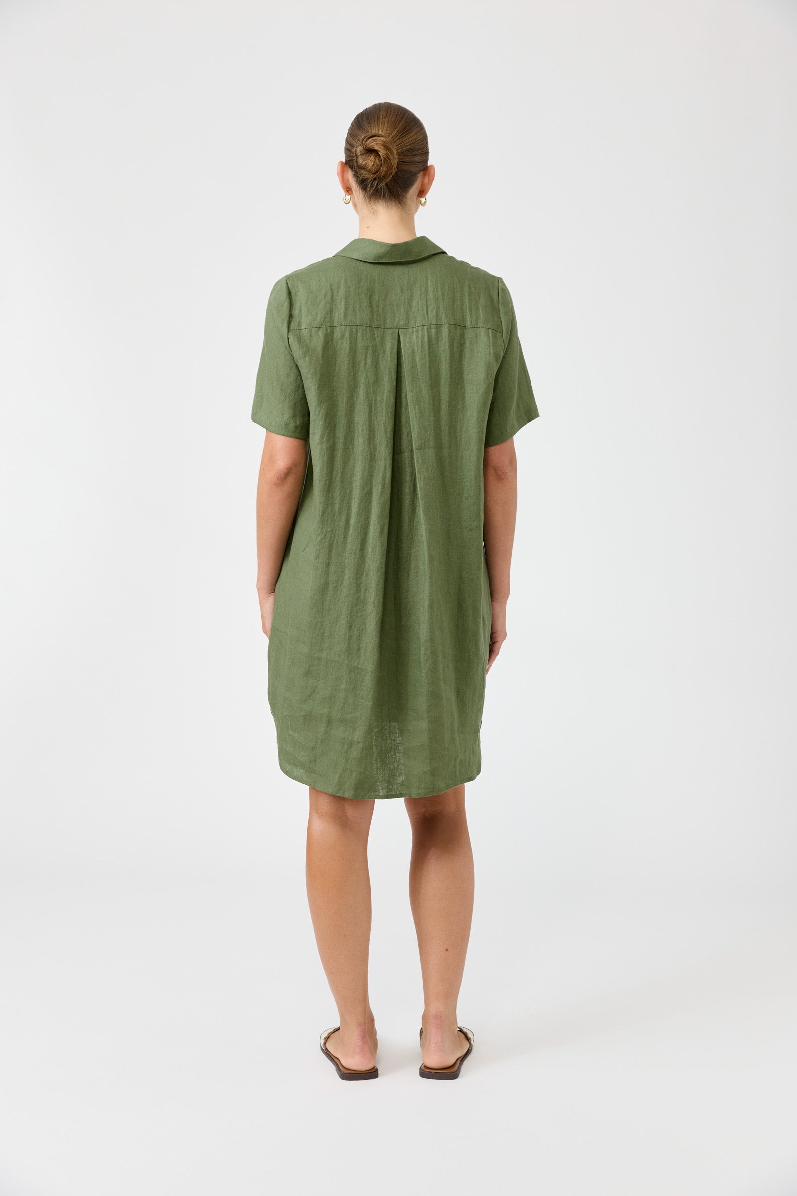 Studio Short Shirt Dress - Olive