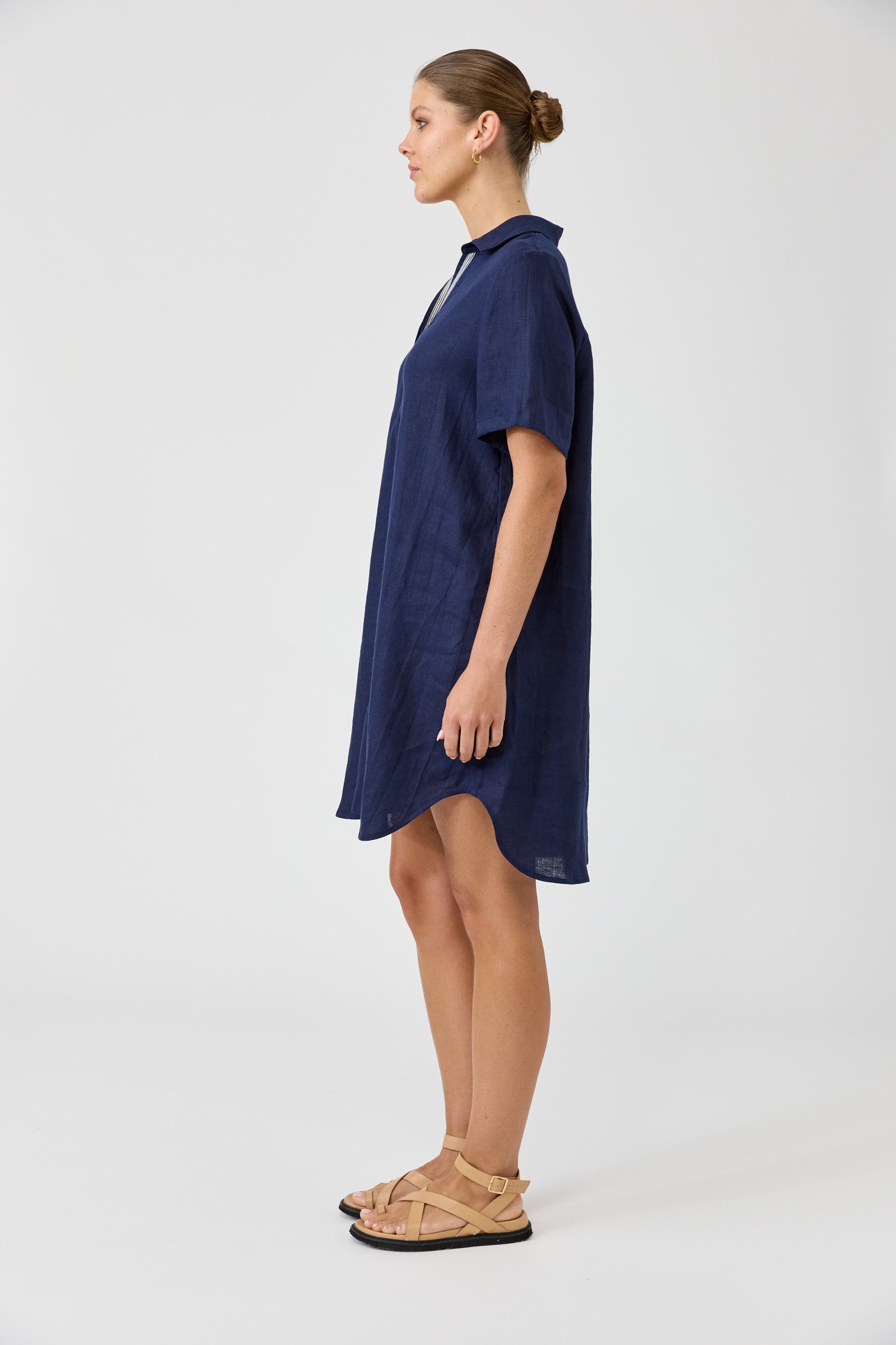 Studio Short Shirt Dress - Indigo