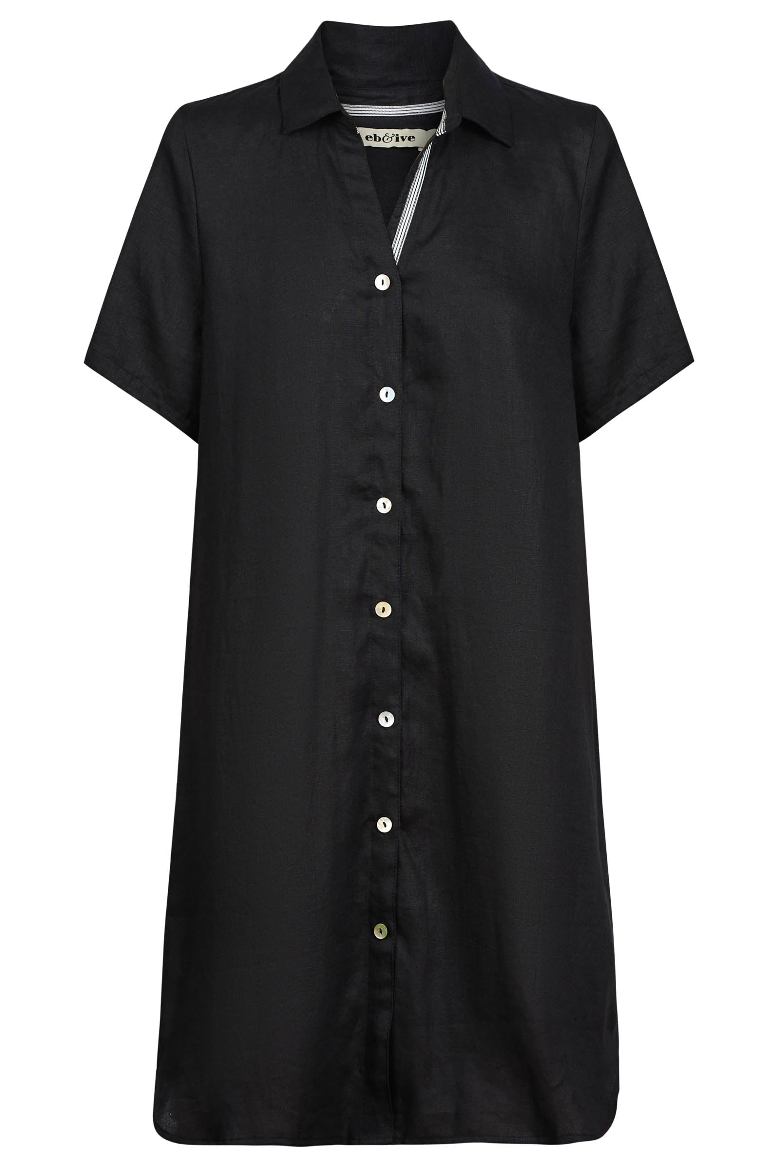 Studio Short Shirt Dress - Black