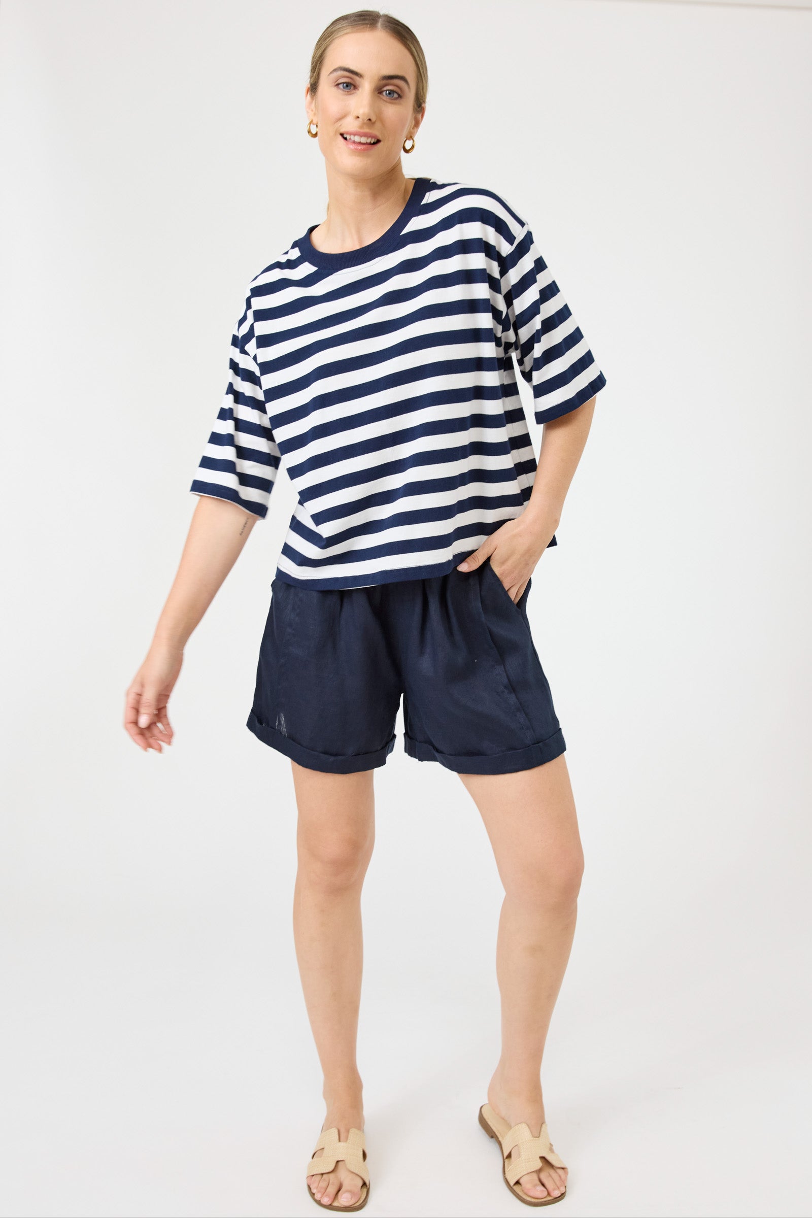 Studio Stripe Tshirt - Indigo