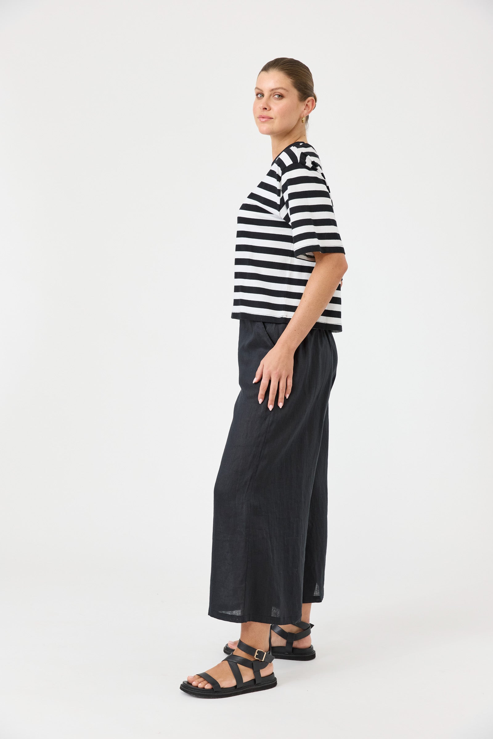 Studio Stripe Tshirt - Ebony