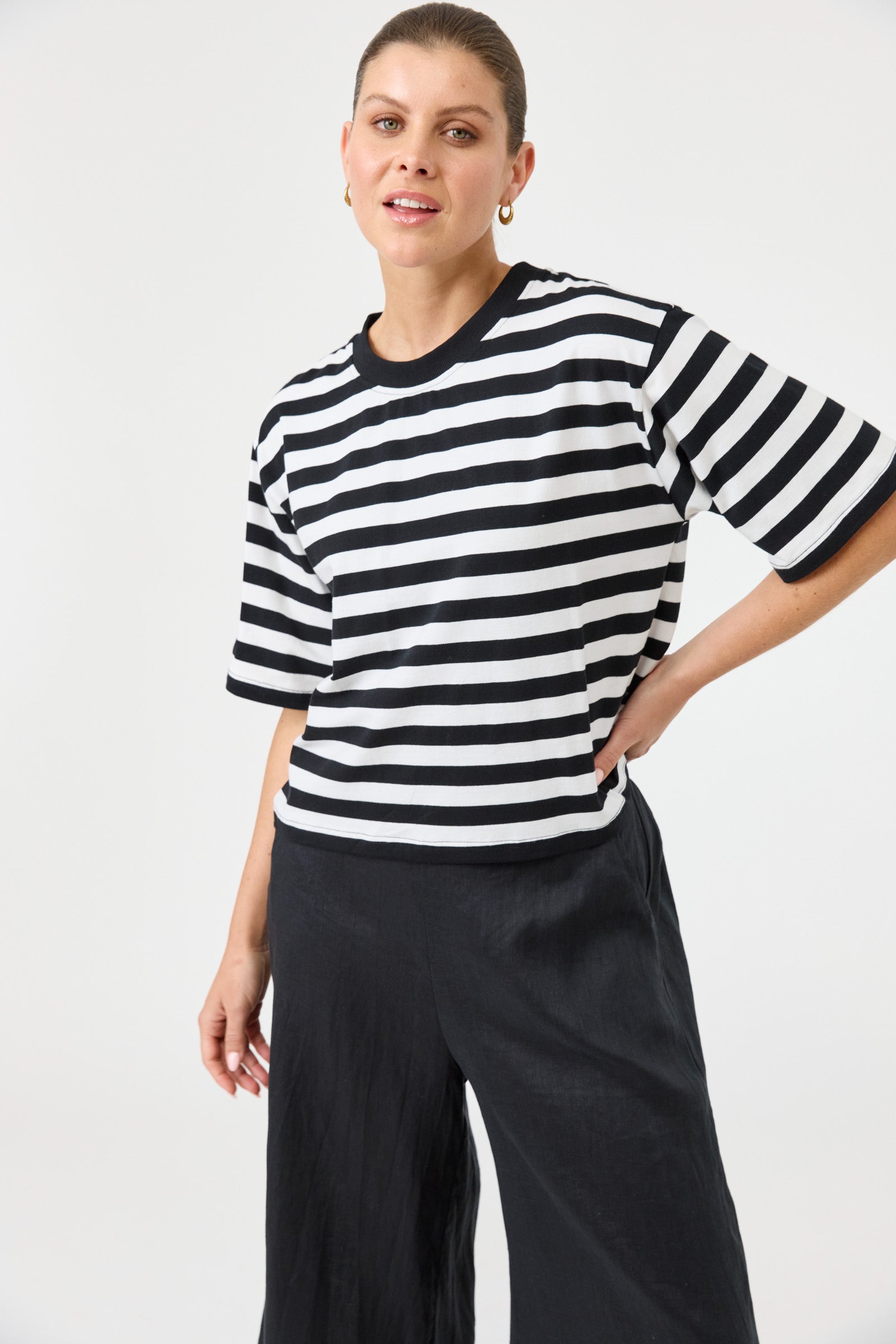Studio Stripe Tshirt - Ebony