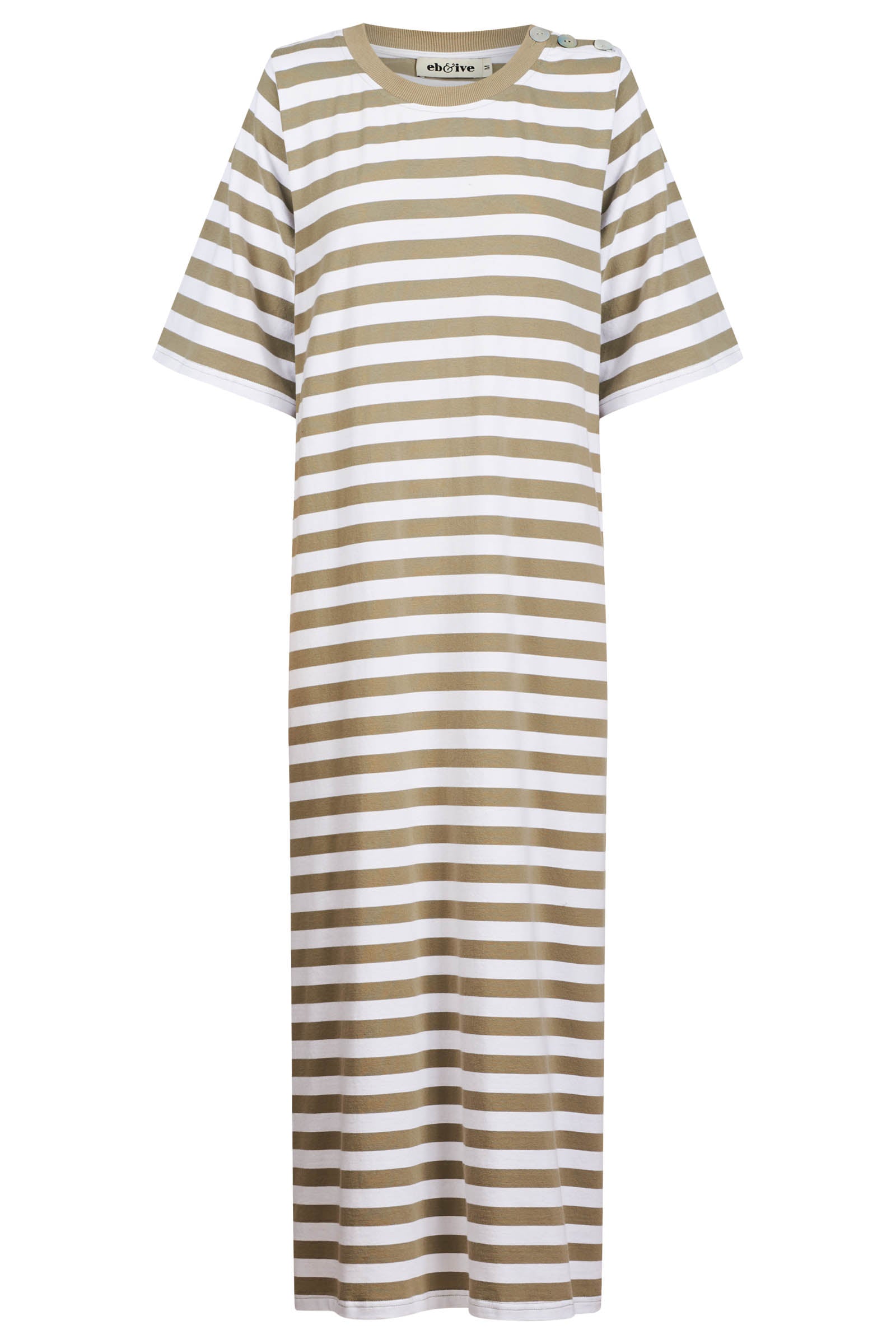 Studio Stripe Tshirt Dress - Olive
