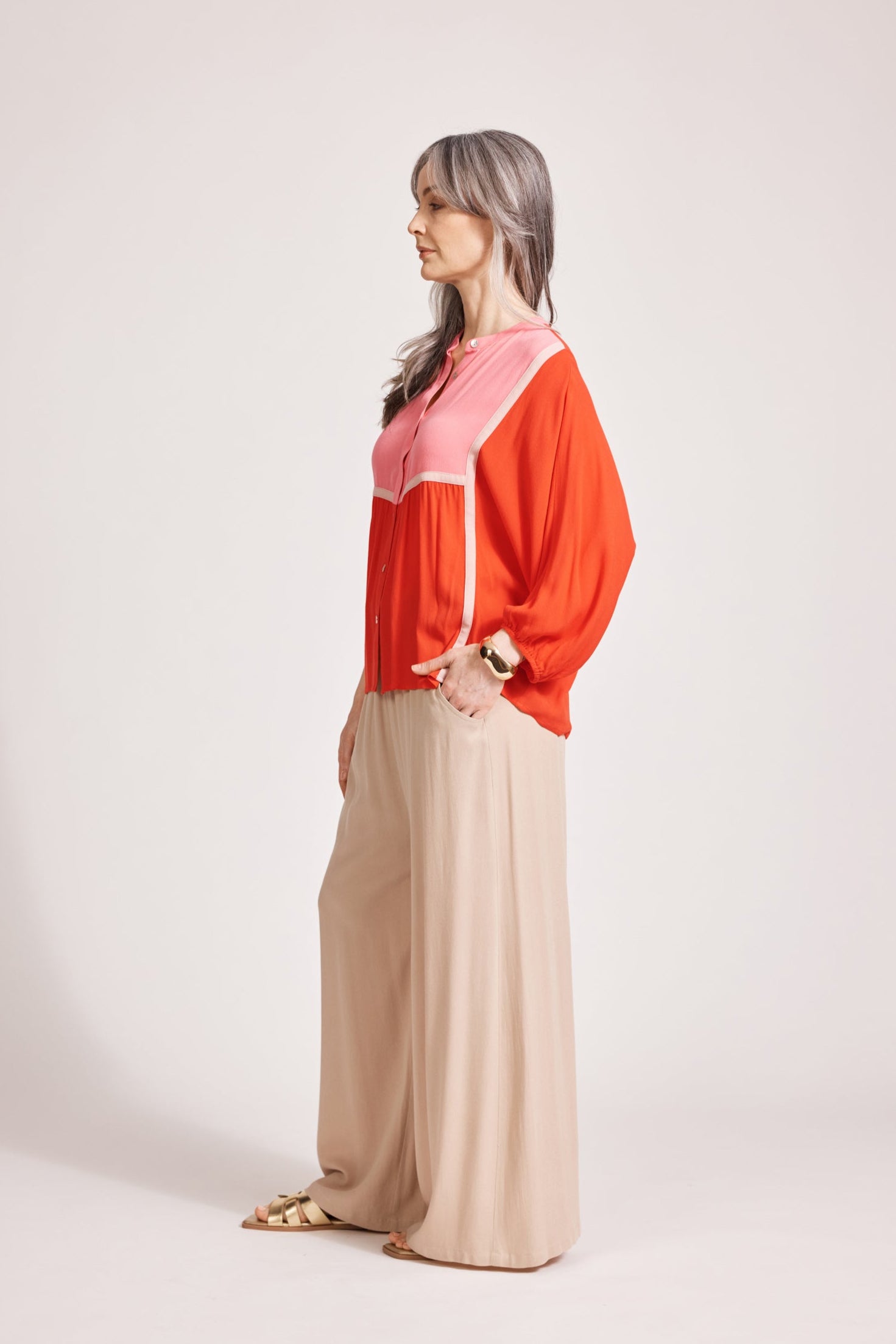 Alegria Spliced Top - Cameo/Coral