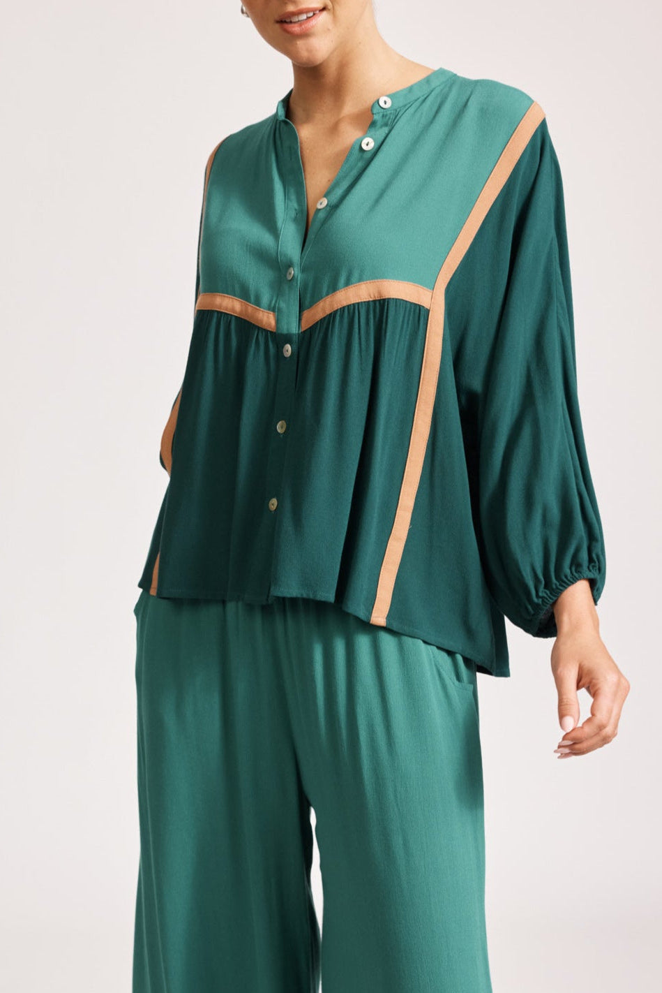 Alegria Spliced Top - Teal/Lagoon
