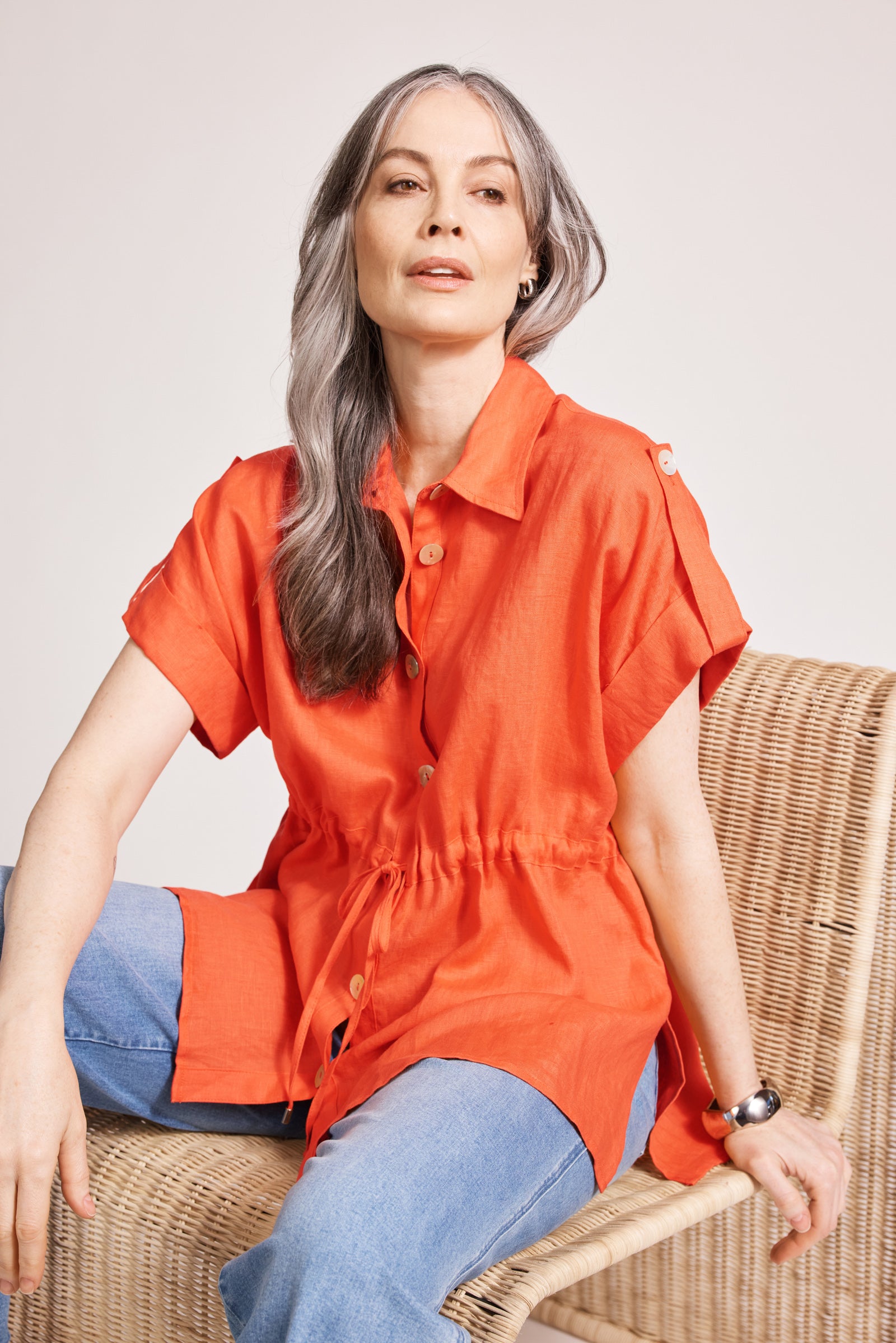 Miramar Tie Shirt - Coral
