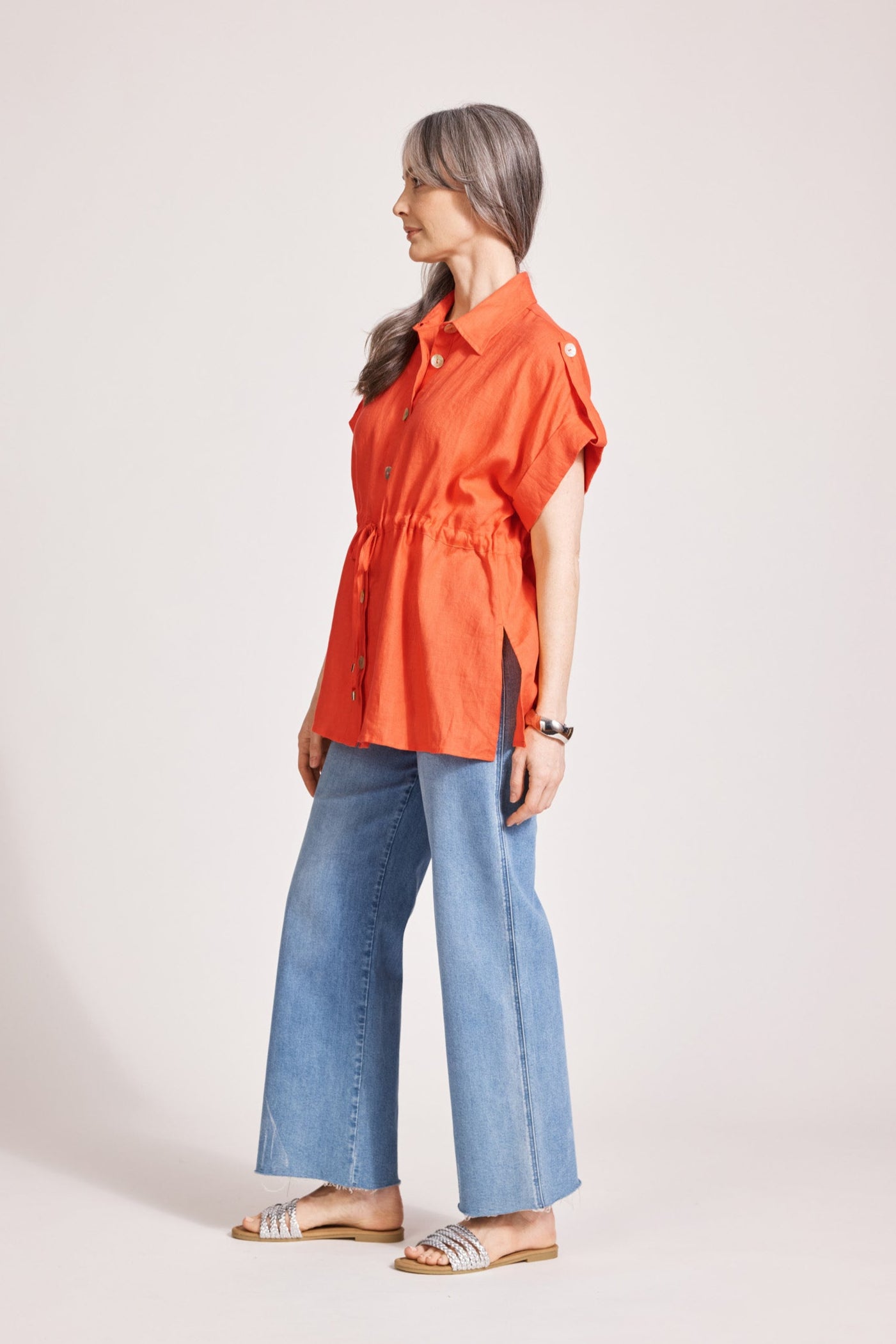 Miramar Tie Shirt - Coral