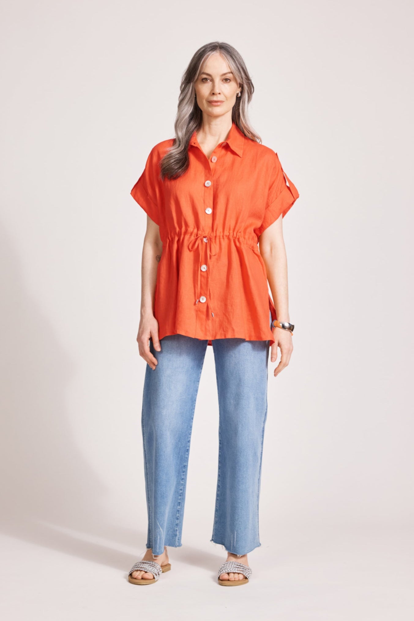 Miramar Tie Shirt - Coral