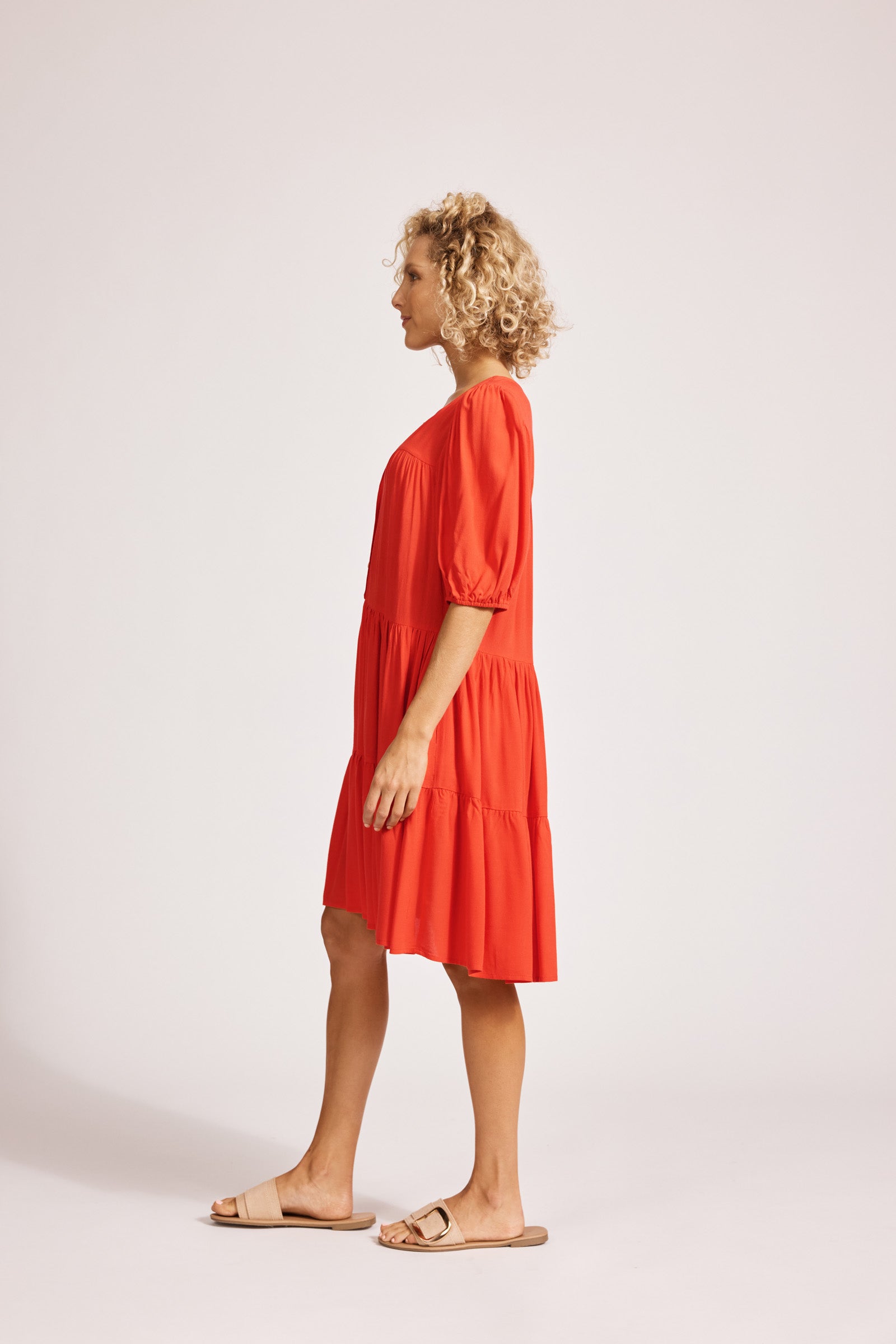 Alegria Midi Dress - Coral