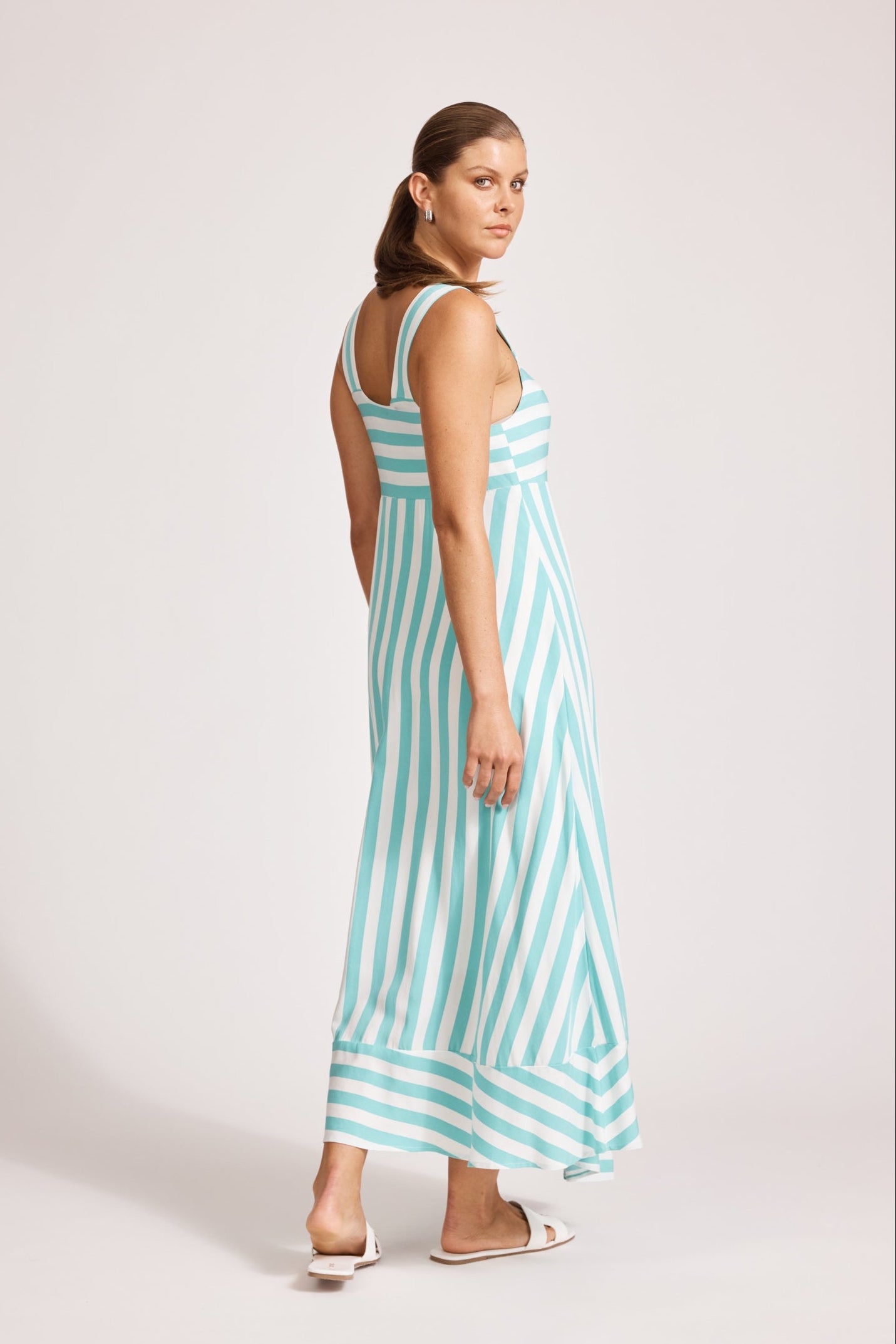 Treville Stripe Tank Maxi Dress - Aqua