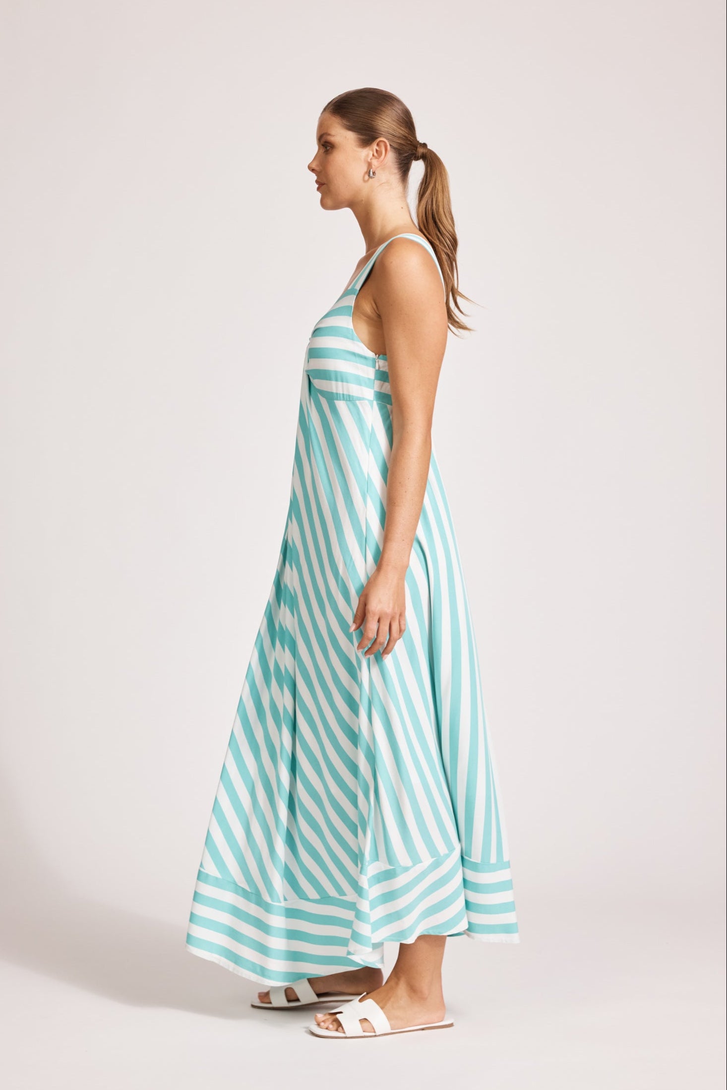 Treville Stripe Tank Maxi Dress - Aqua