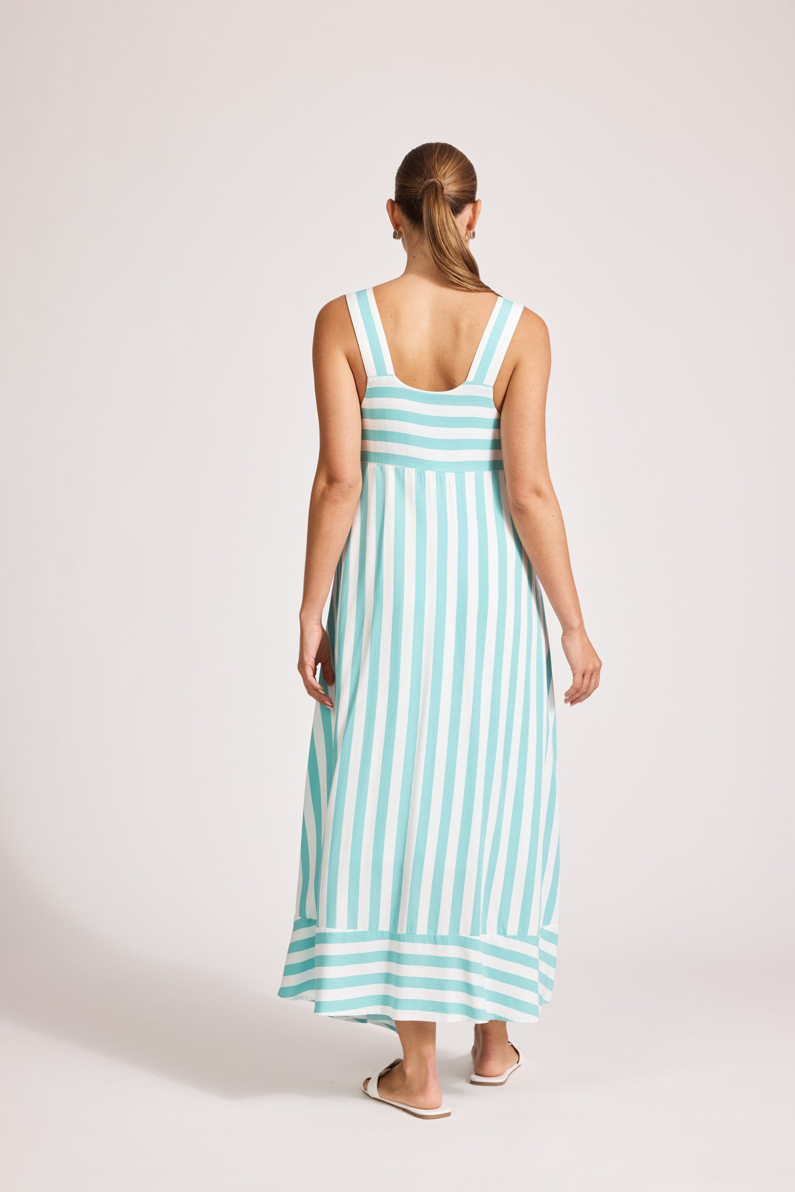 Treville Stripe Tank Maxi Dress - Aqua