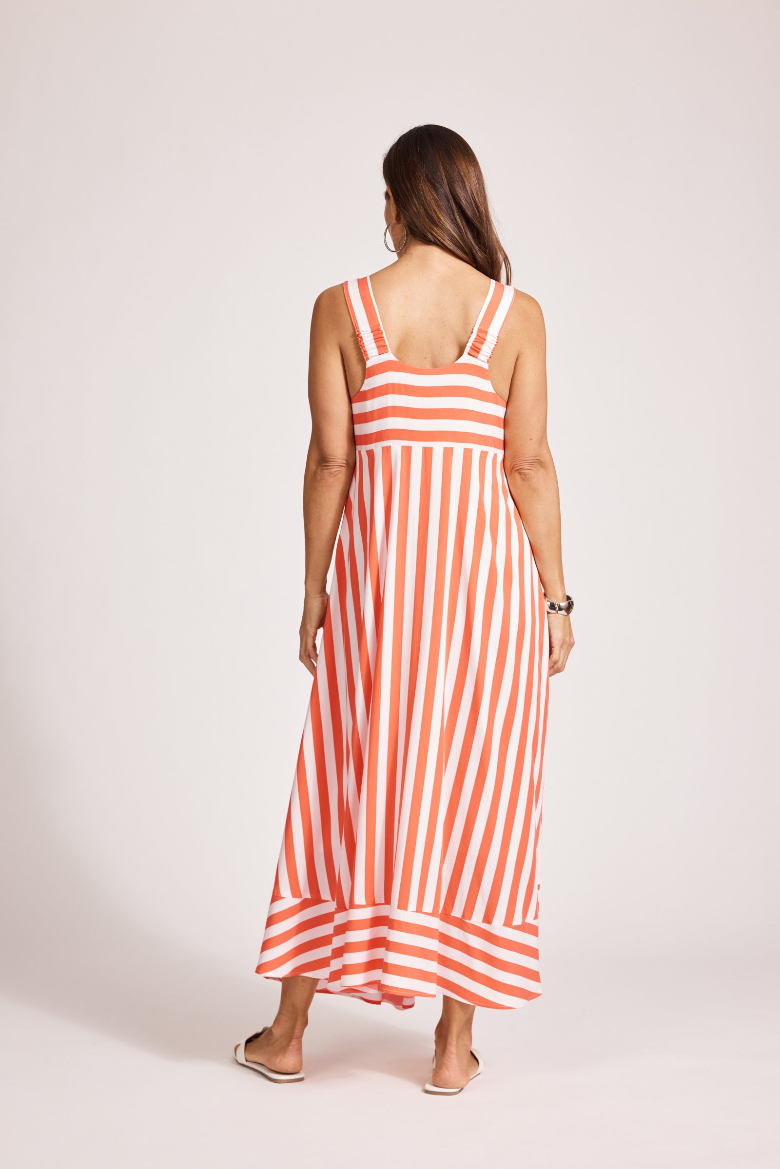 Treville Stripe Tank Maxi Dress - Coral