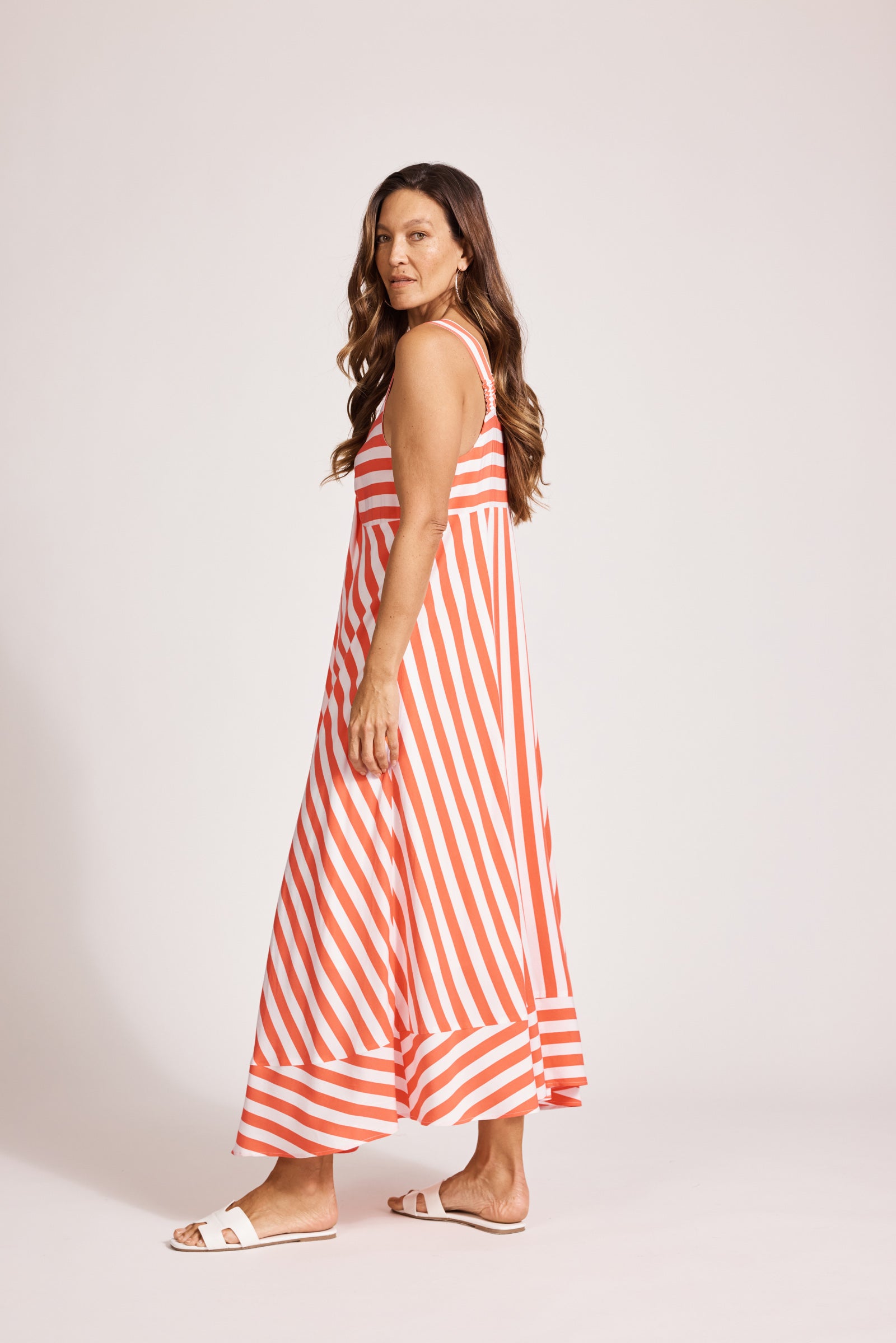 Treville Stripe Tank Maxi Dress - Coral