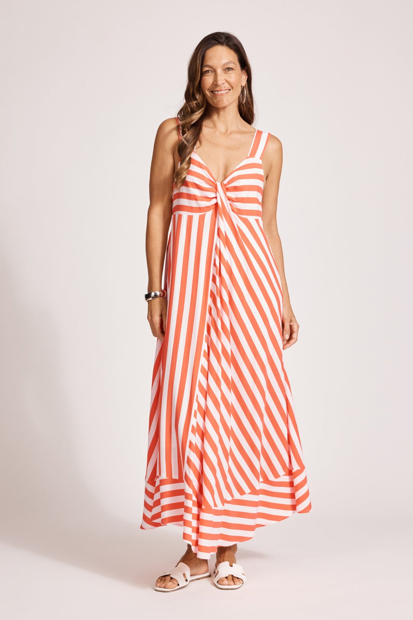 Treville Stripe Tank Maxi Dress - Coral