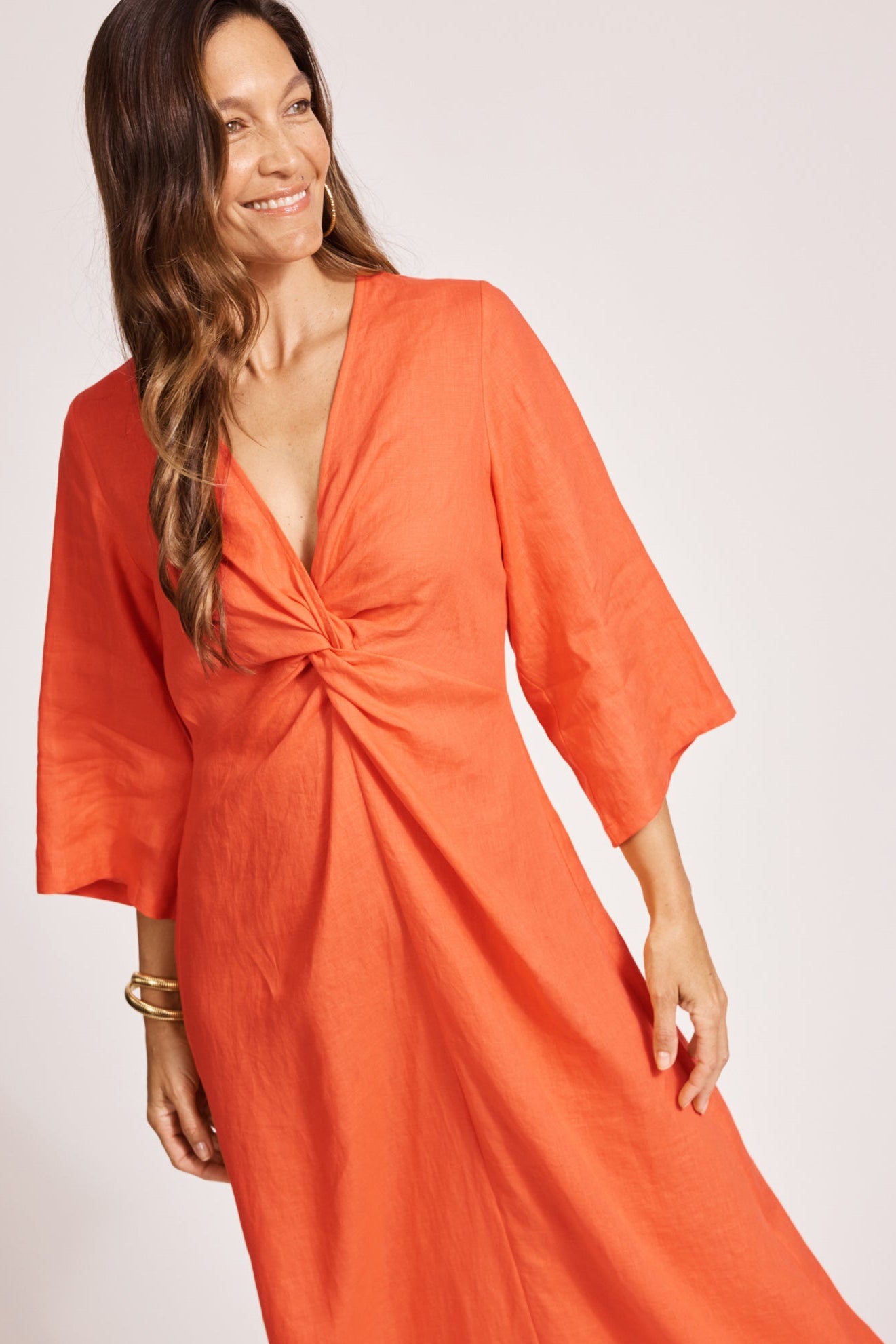 Miramar Twist Maxi Dress - Coral