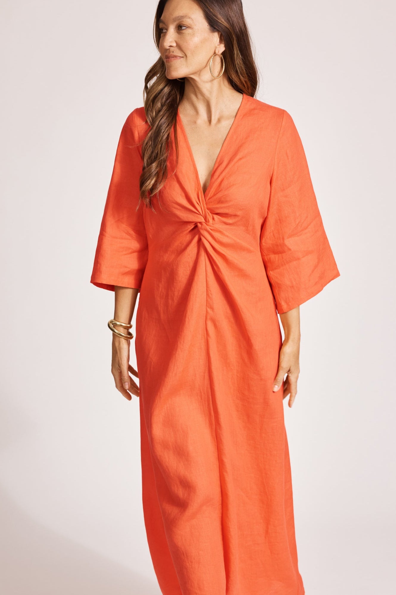Miramar Twist Maxi Dress - Coral