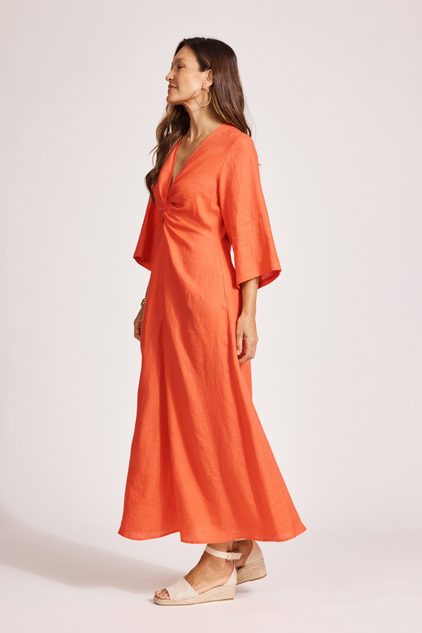 Miramar Twist Maxi Dress - Coral