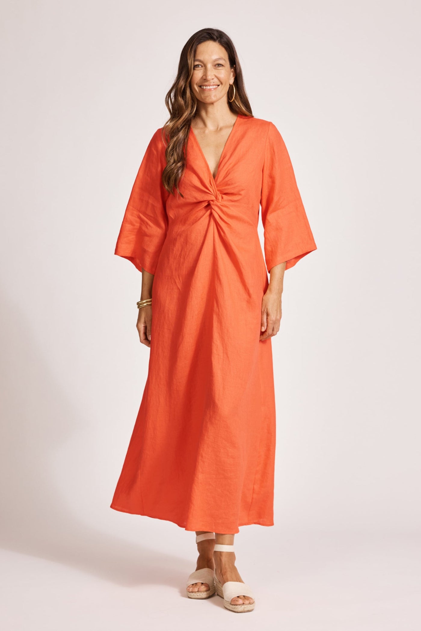 Miramar Twist Maxi Dress - Coral