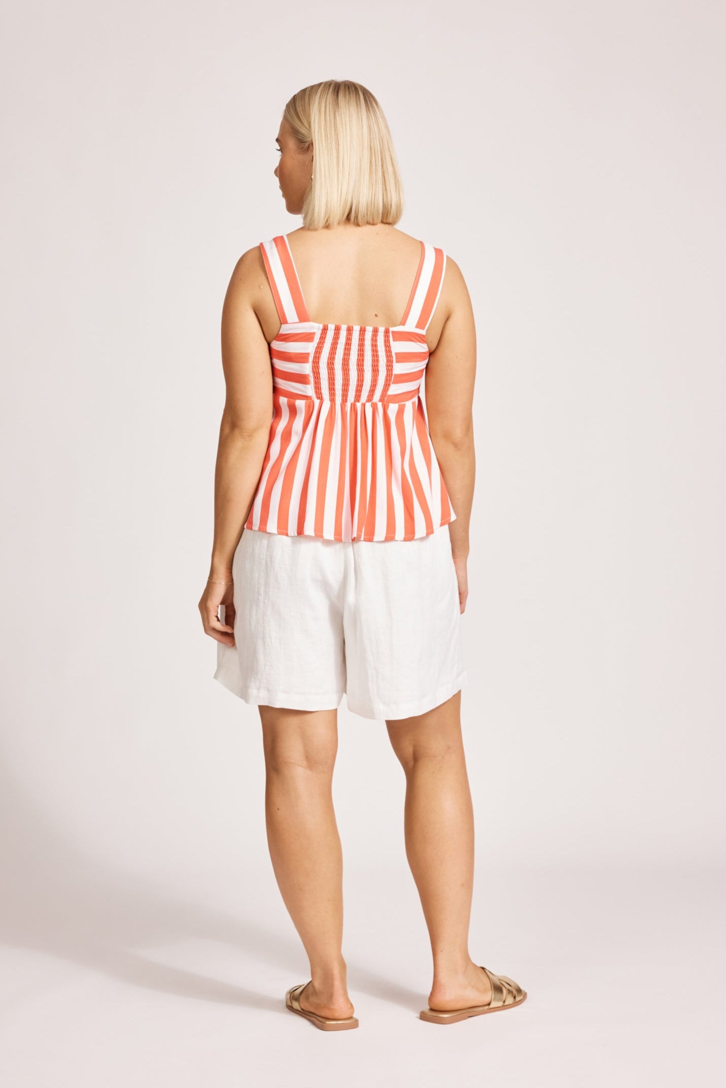 Treville Stripe Tank - Coral
