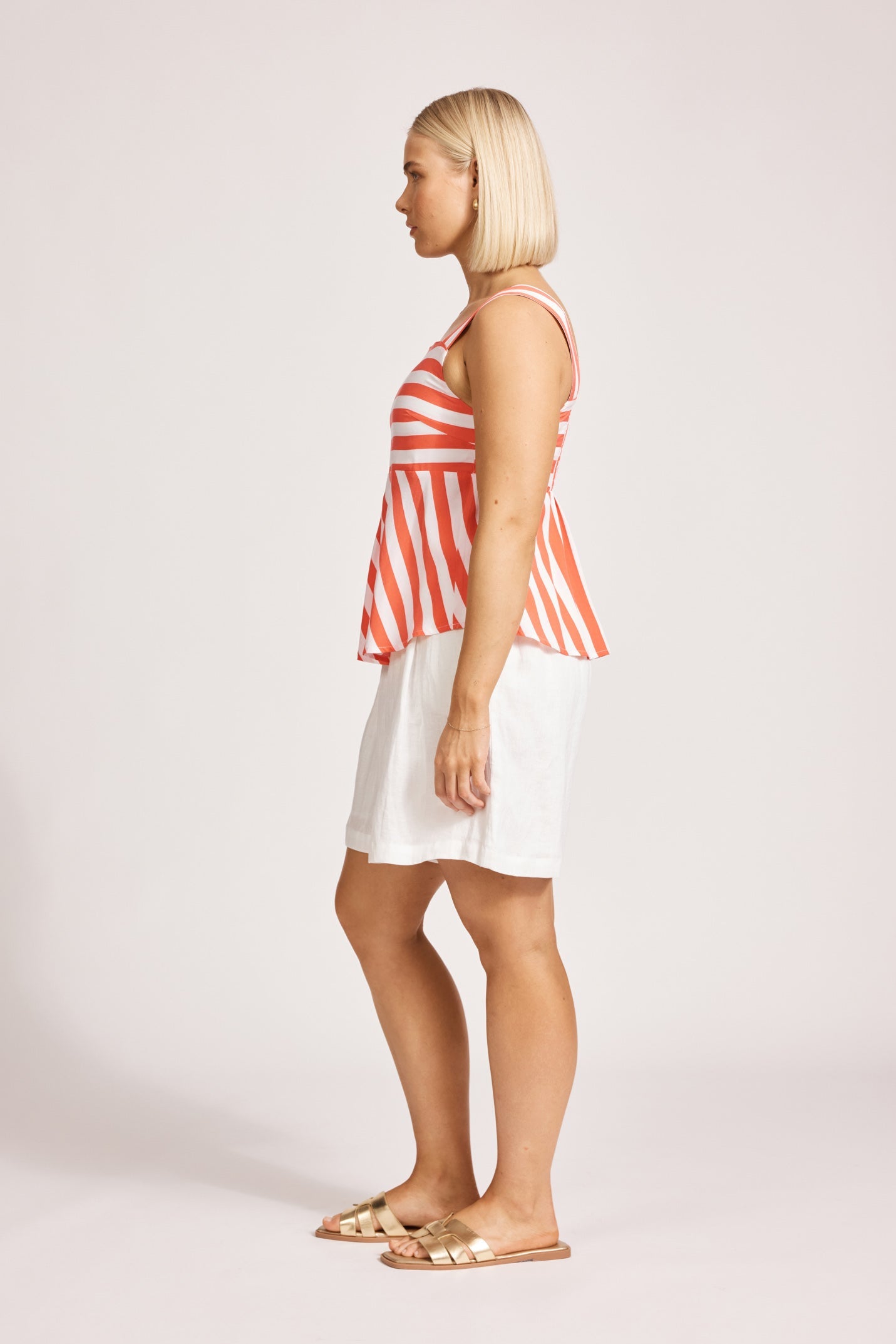 Treville Stripe Tank - Coral