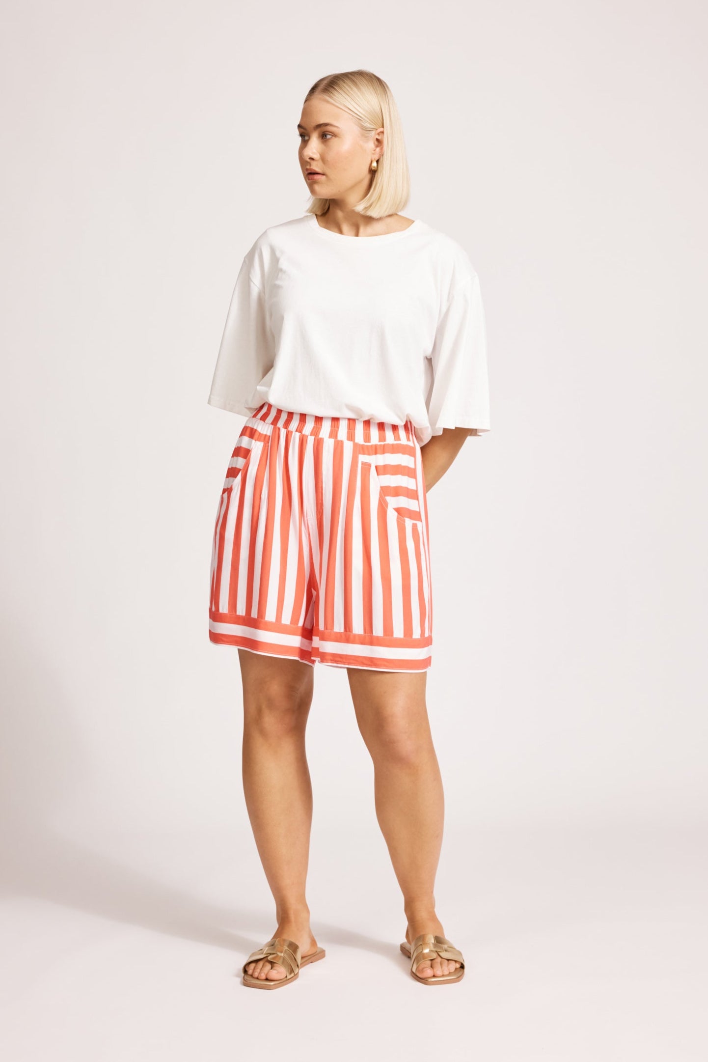 Treville Stripe Short - Coral
