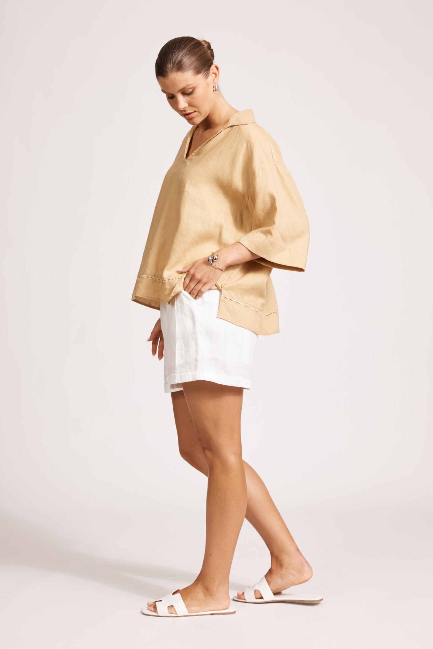 Miramar Collared Top - Camel