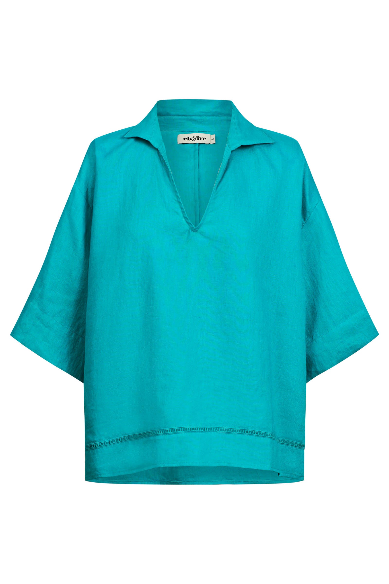 Miramar Collared Top - Lagoon