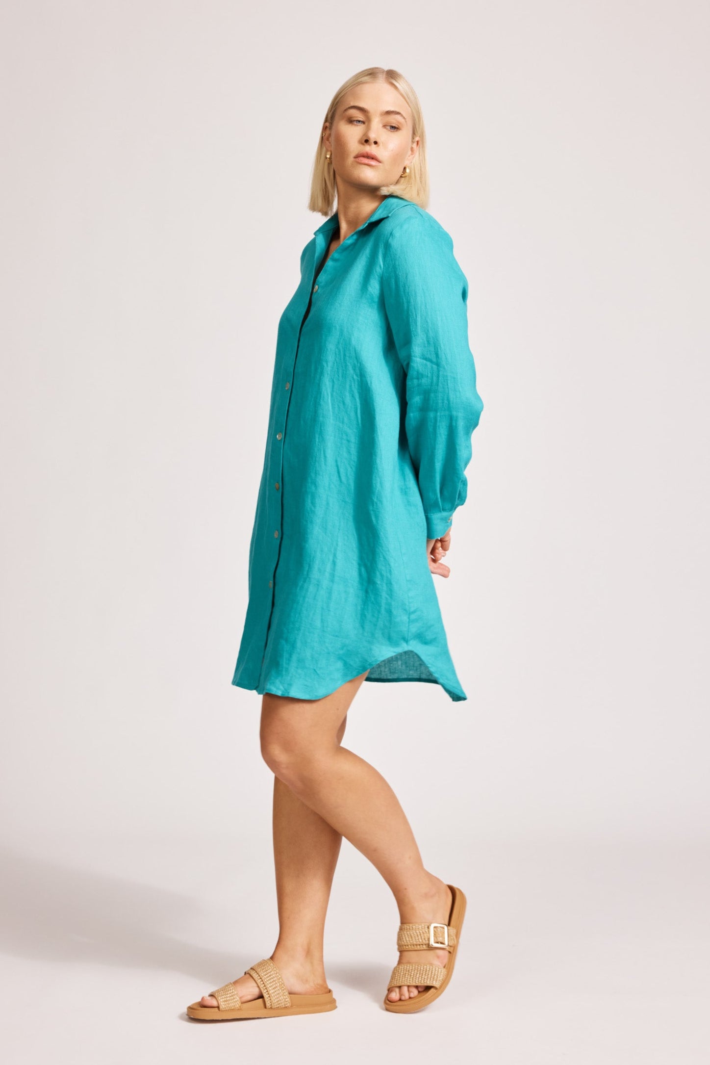 Miramar Shirt Dress - Lagoon