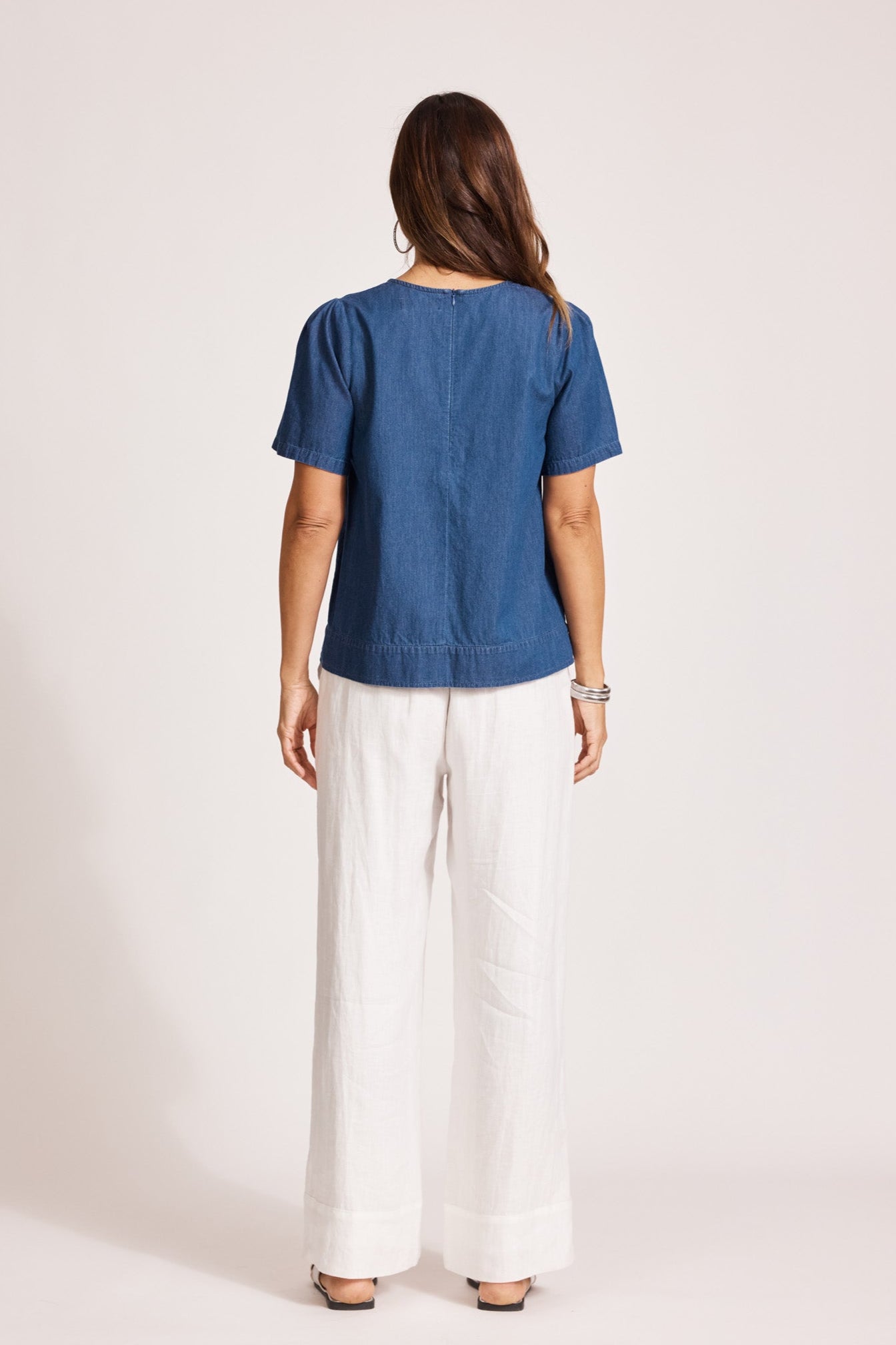 Melenia Denim Top - Indigo