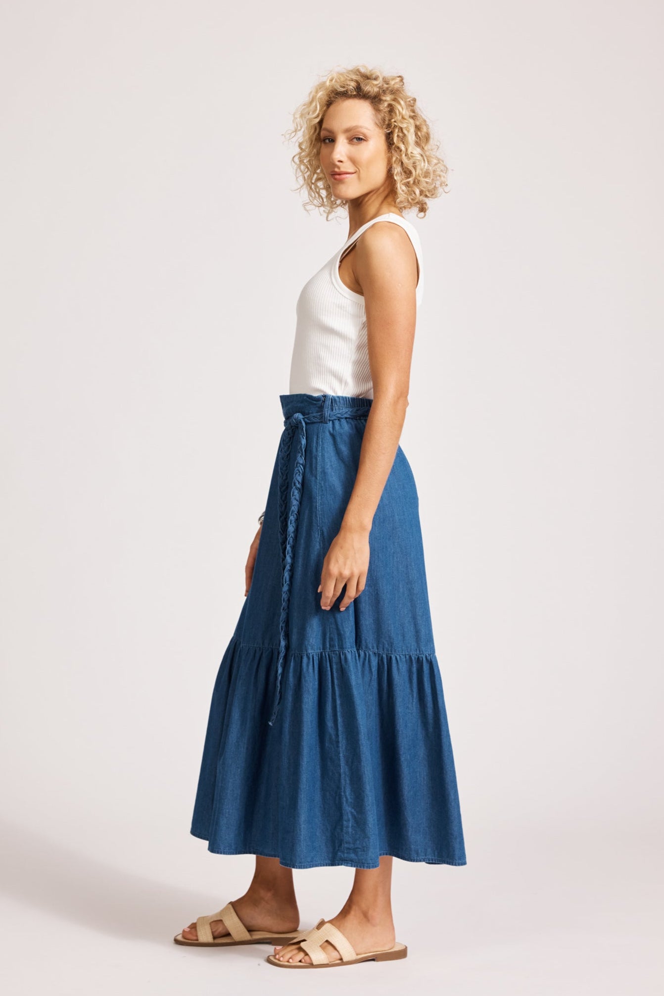 Melenia Denim Skirt - Indigo