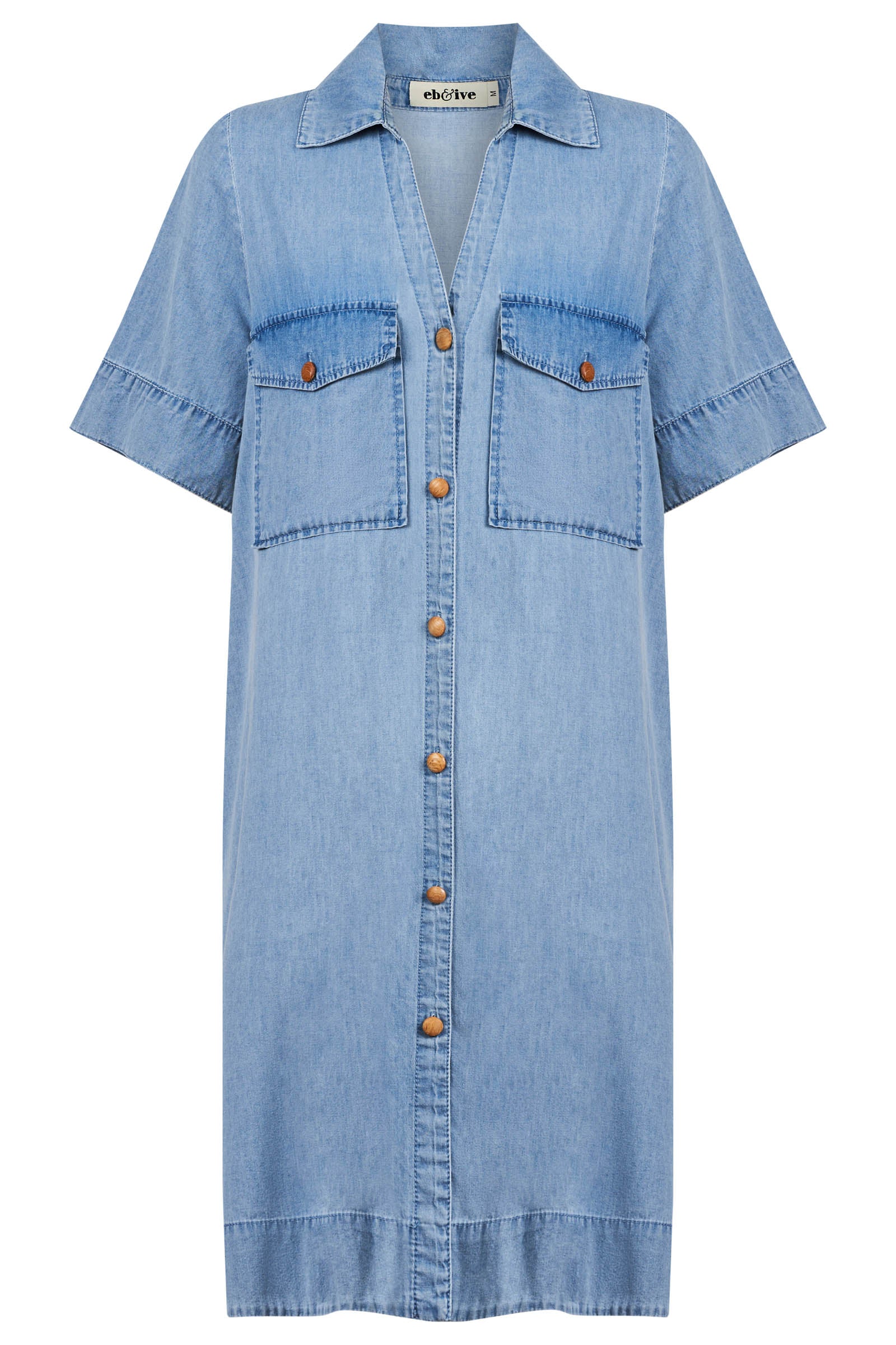 Melenia Denim Shirt Dress - Denim