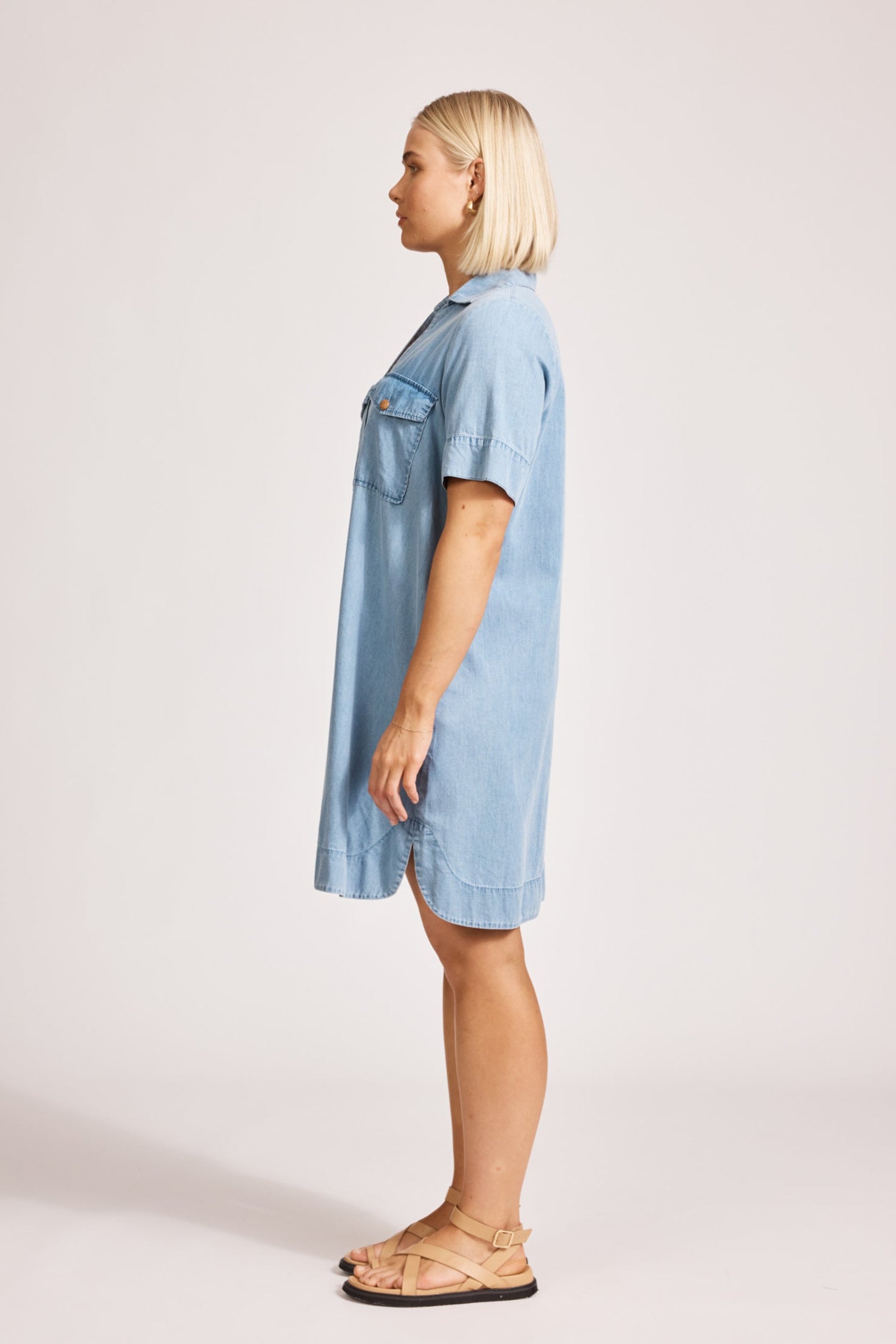 Melenia Denim Shirt Dress - Denim