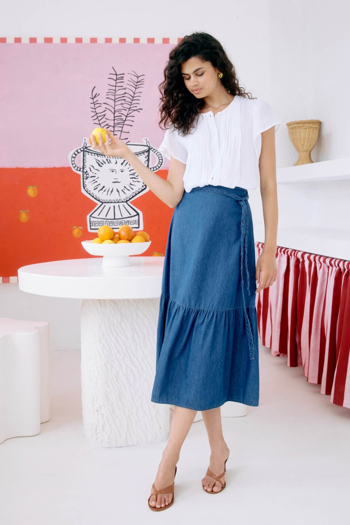 Melenia Denim Skirt - Indigo