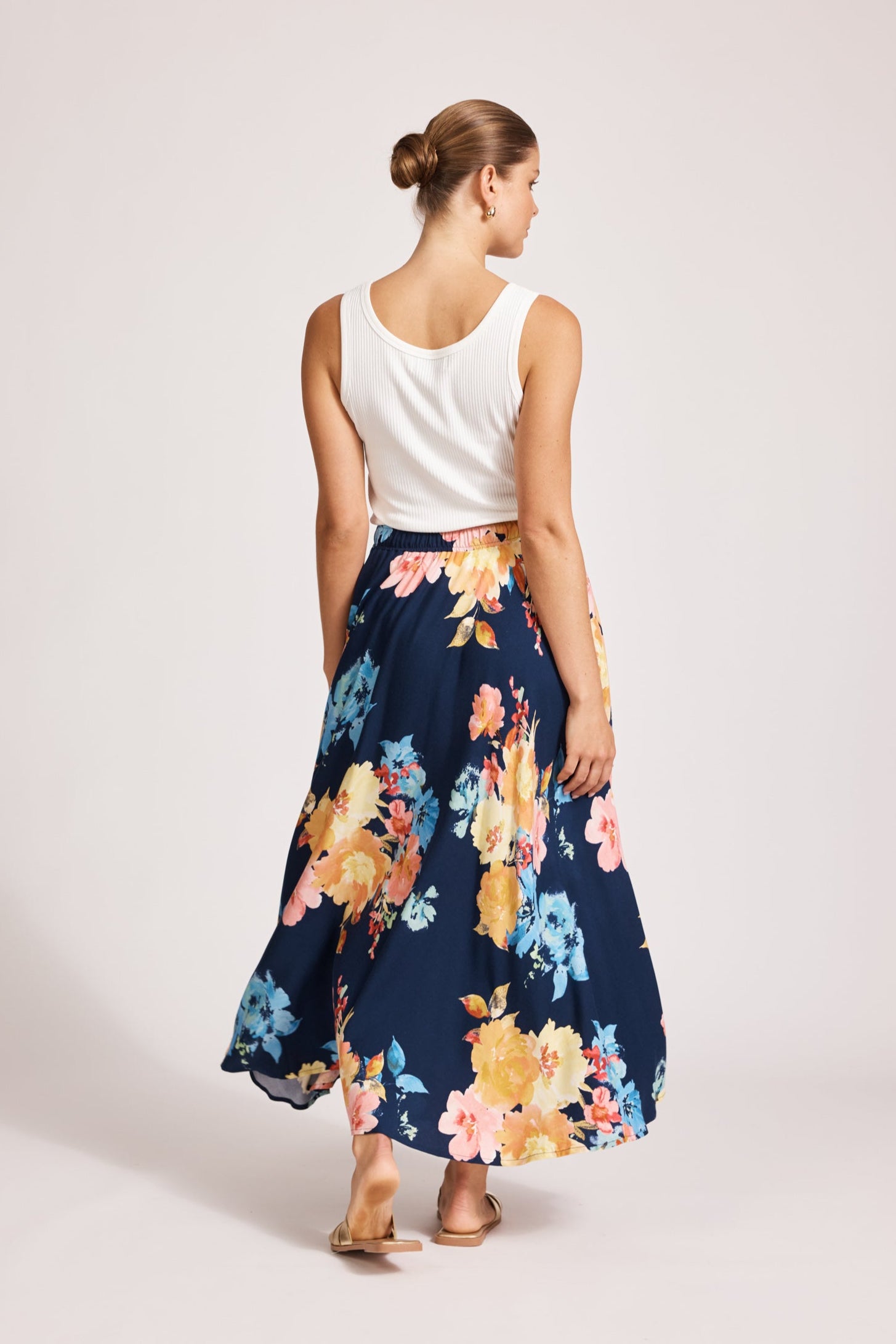 Parisio Maxi Skirt - Indigo Bloom