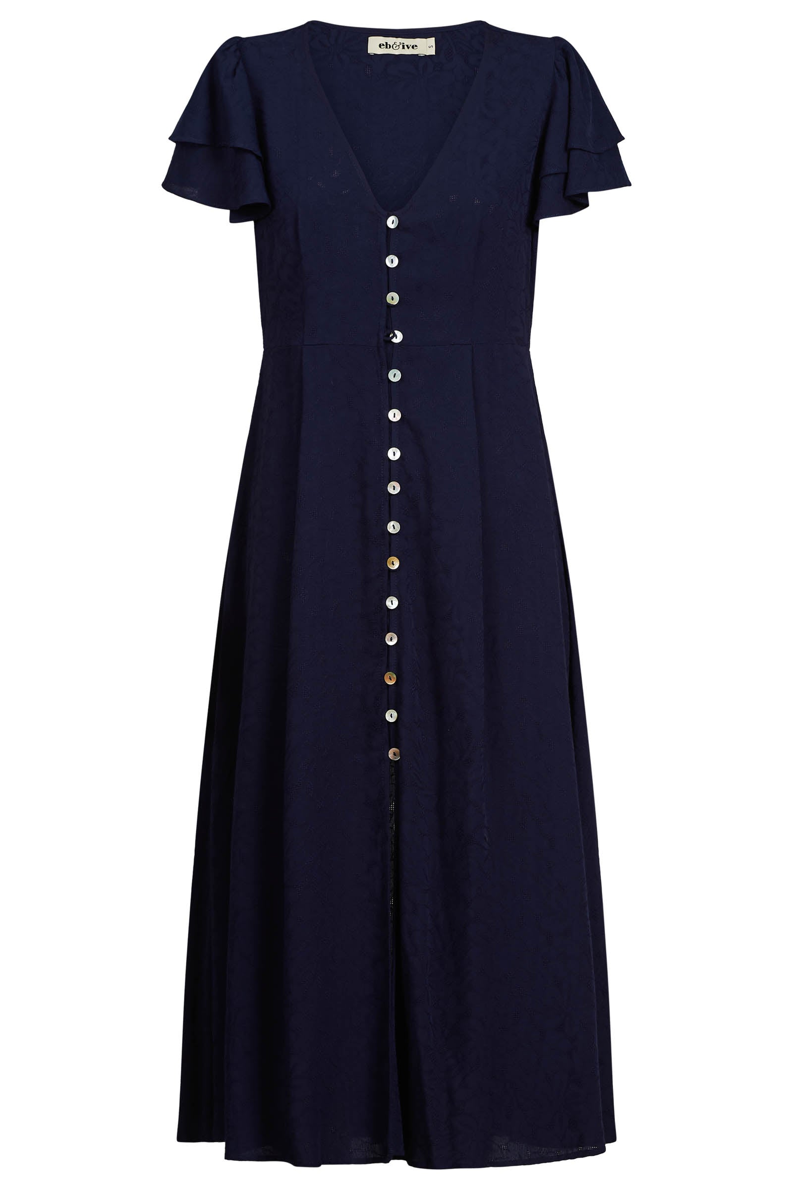 Parisio Button Midi Dress - Indigo