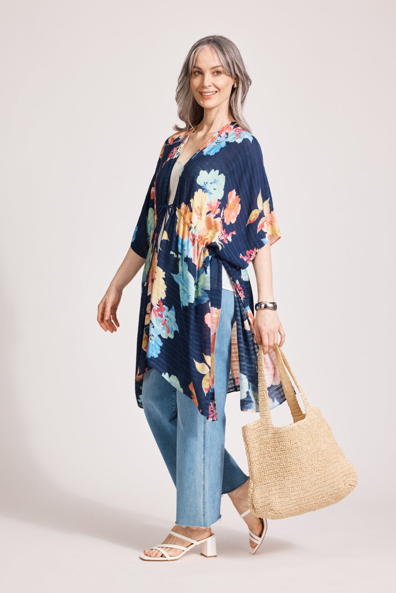 Parisio Tie Cape - Indigo Bloom