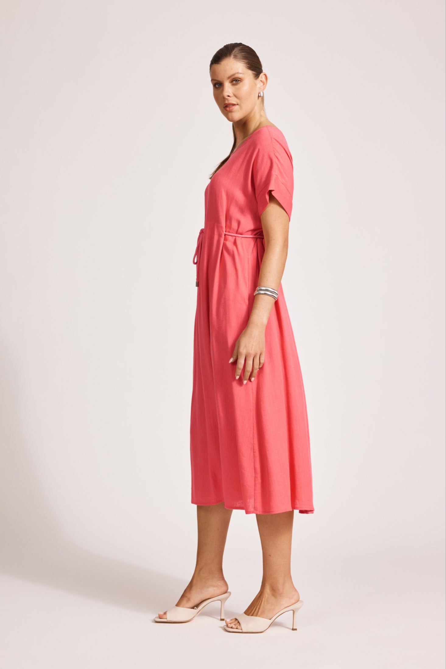 Alesia Rope Tie Dress - Melon