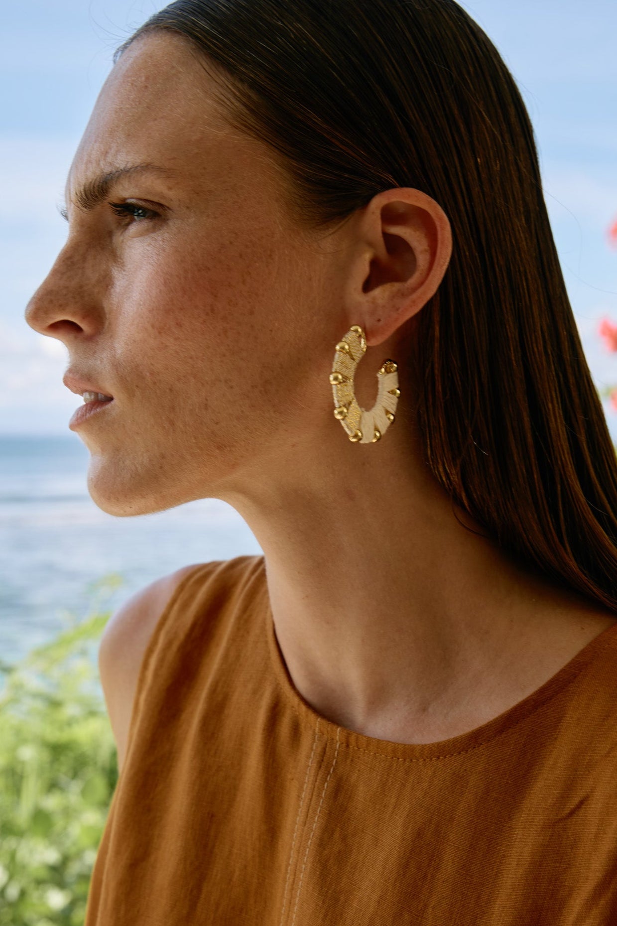 Capri Woven Earring - White