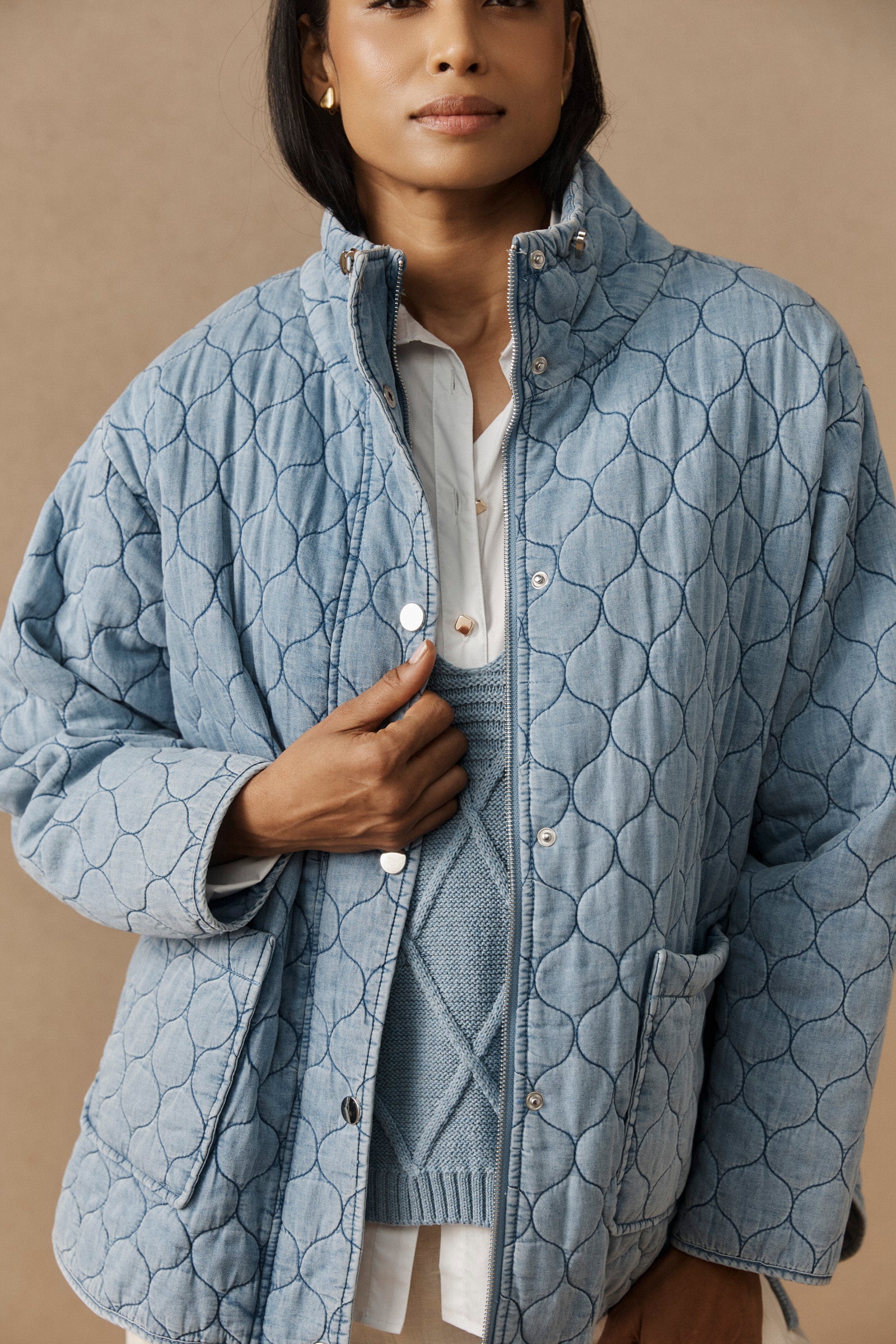 Sansi Quilted Jacket - Denim