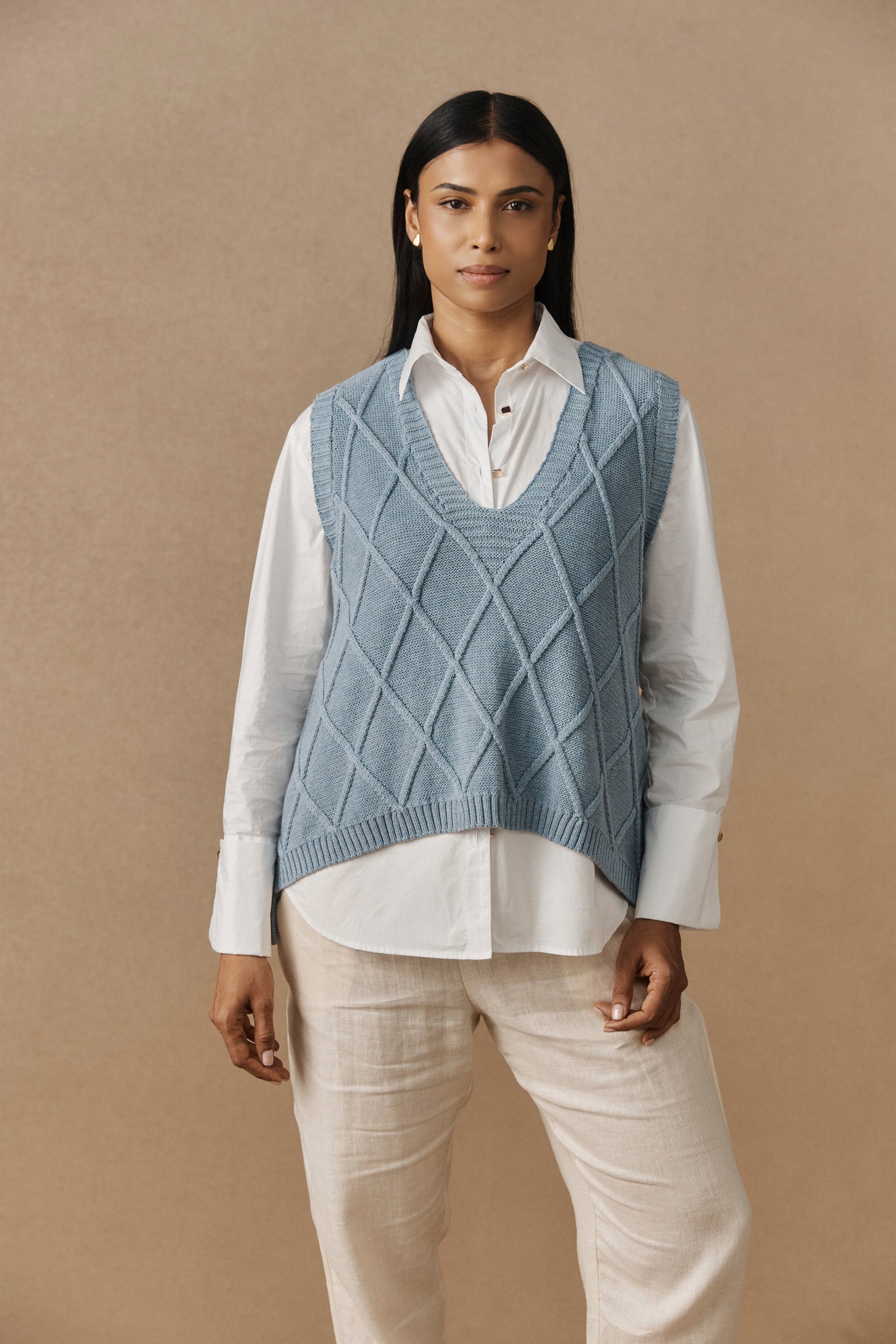 Liora Knit Vest - Lake