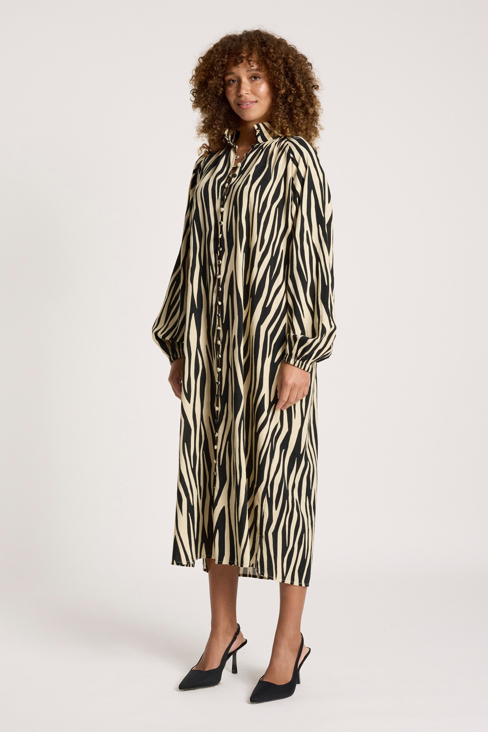 Bajau Button Dress - Savanna