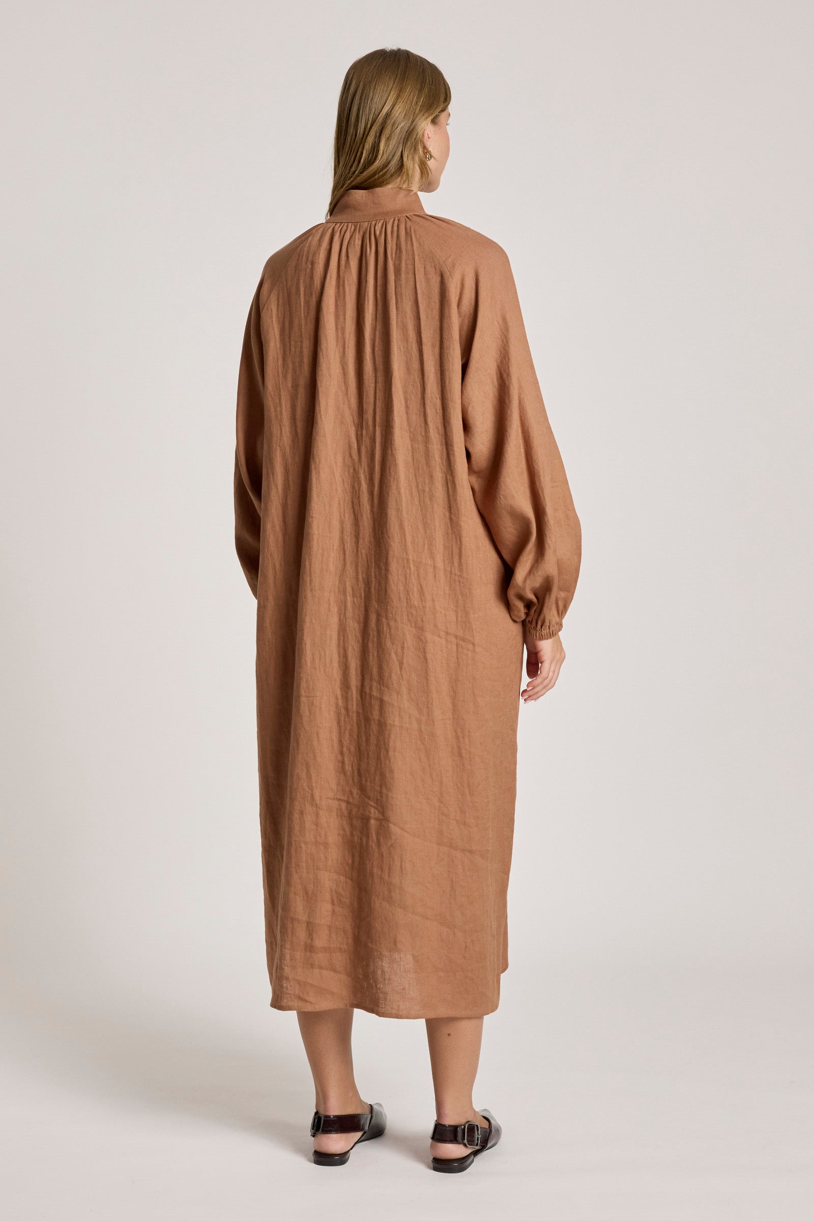 Bajau Button Dress - Clay