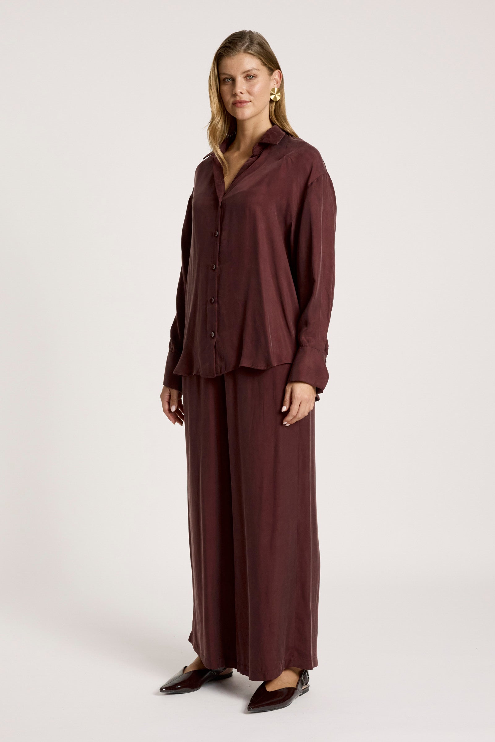 Calista Shirt - Mahogany