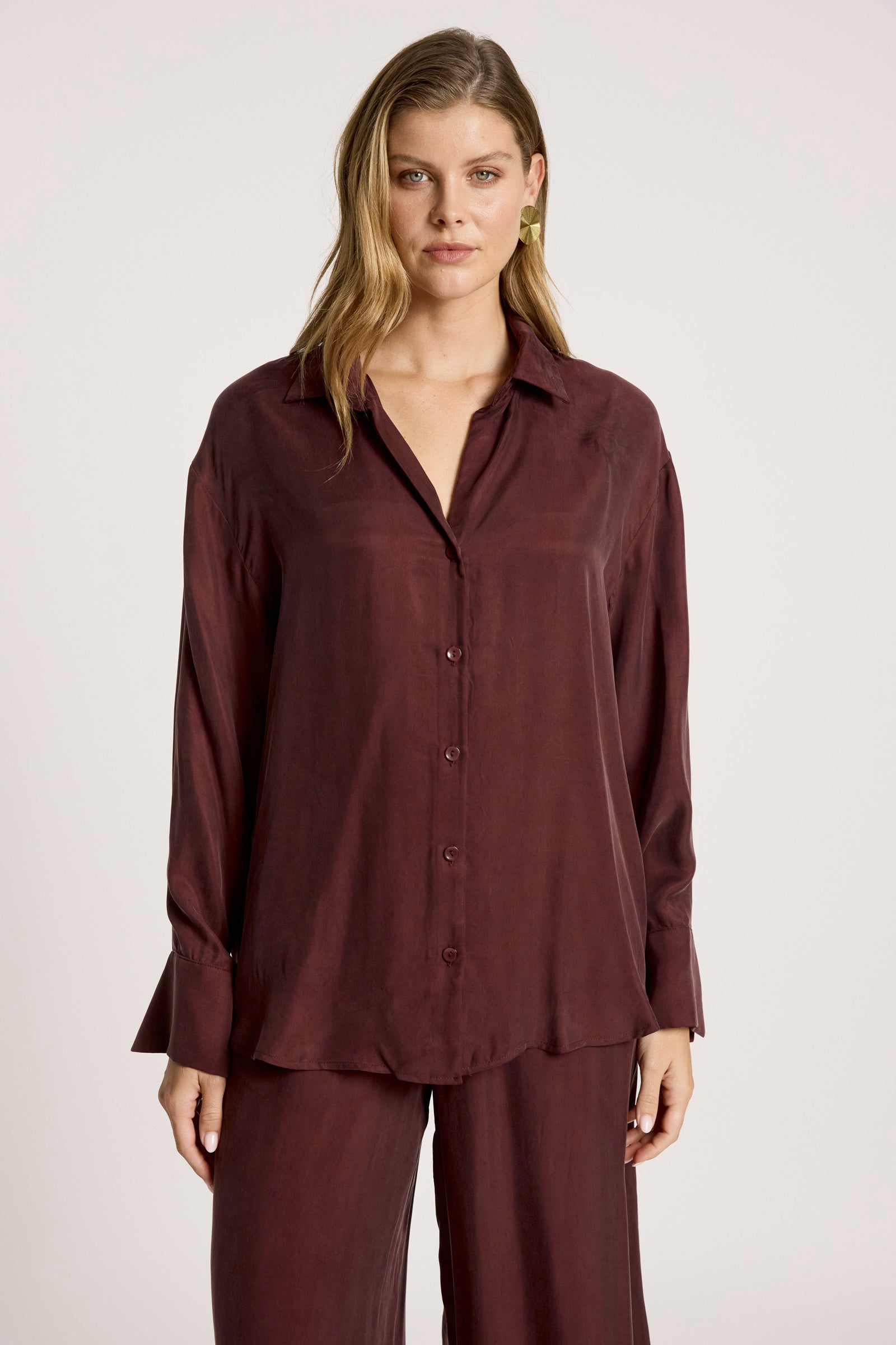 Calista Shirt - Mahogany